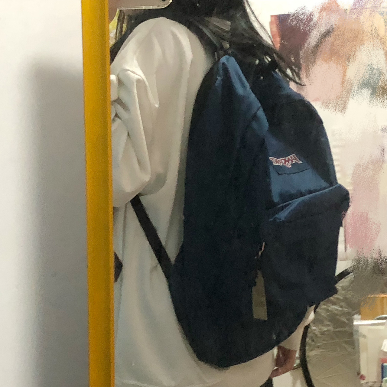 jansport海军蓝   新书包绝美好喜欢