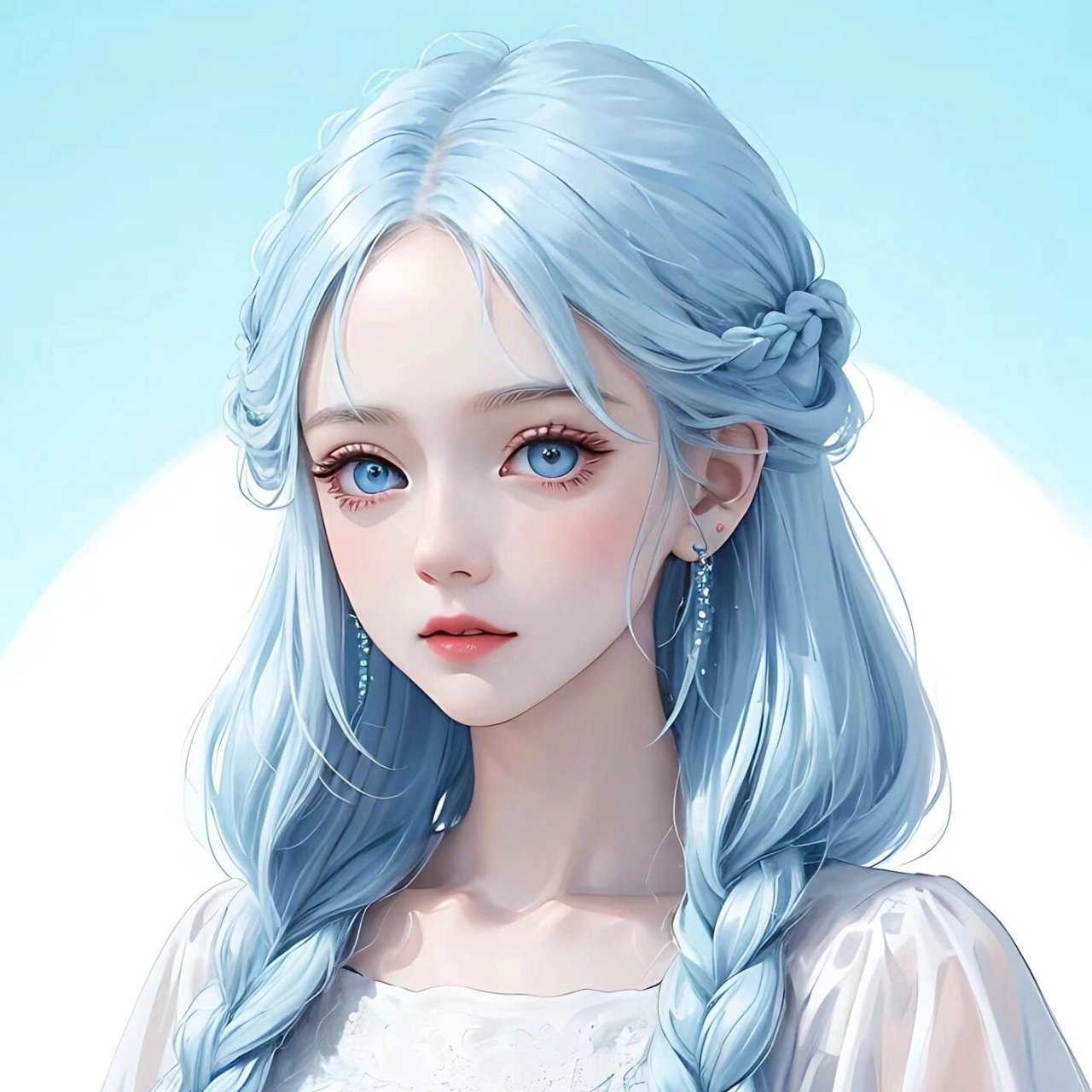 蓝白色系 | 二次元女生头像78 #ai绘画有点东西# #笔记灵感# #ai