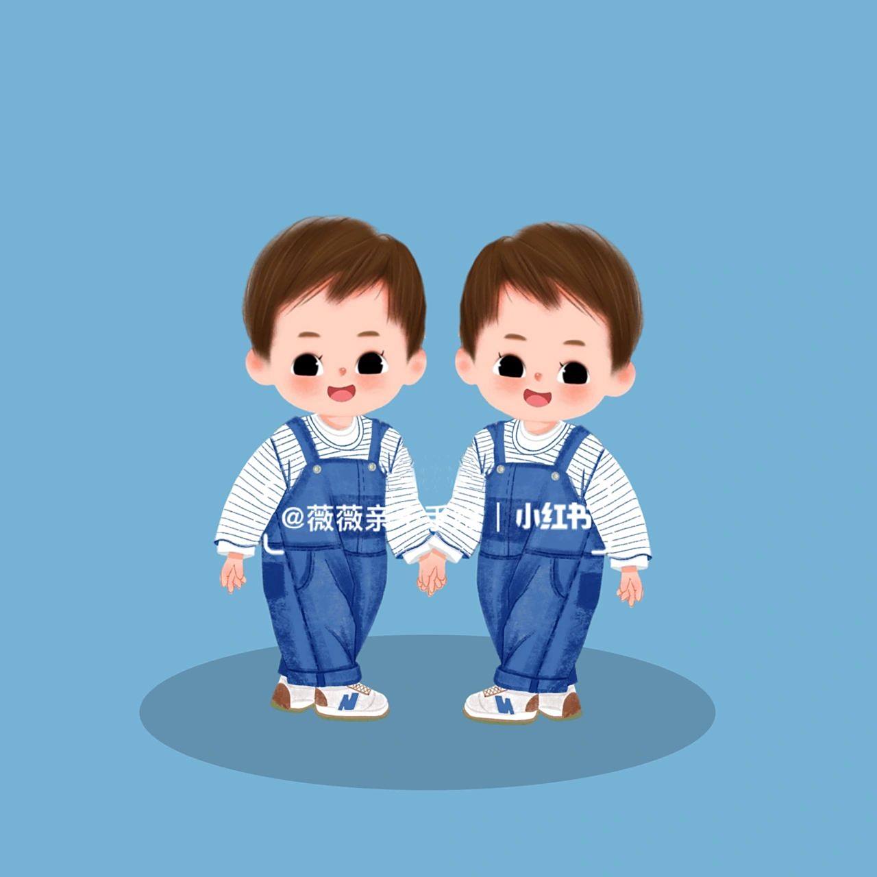 家有两宝头像|双胞胎|龙凤胎头像|背景图 第76张:龙凤胎 第77张
