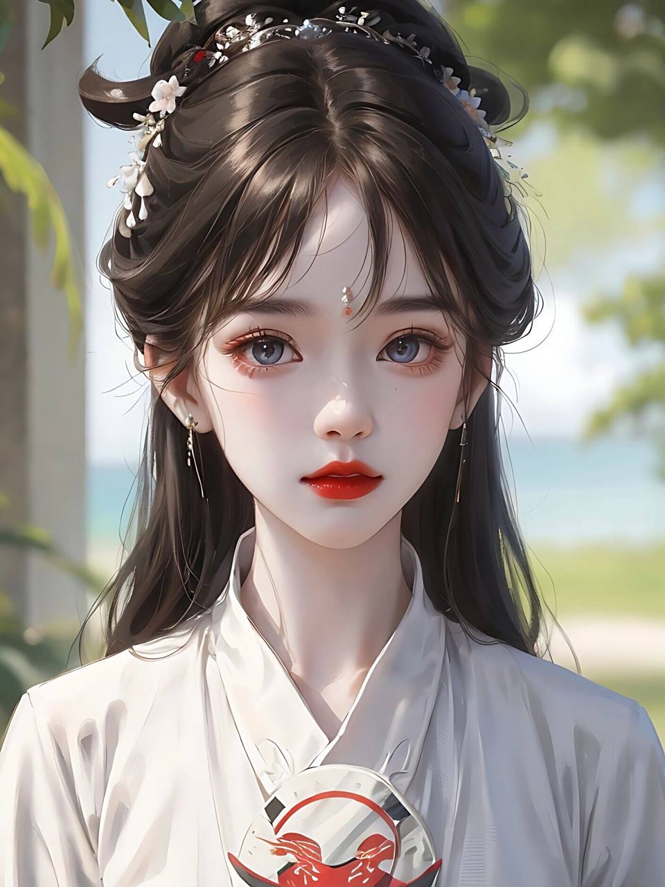 郁郁葱葱花正艳,美人如花似玉颜|女生头像