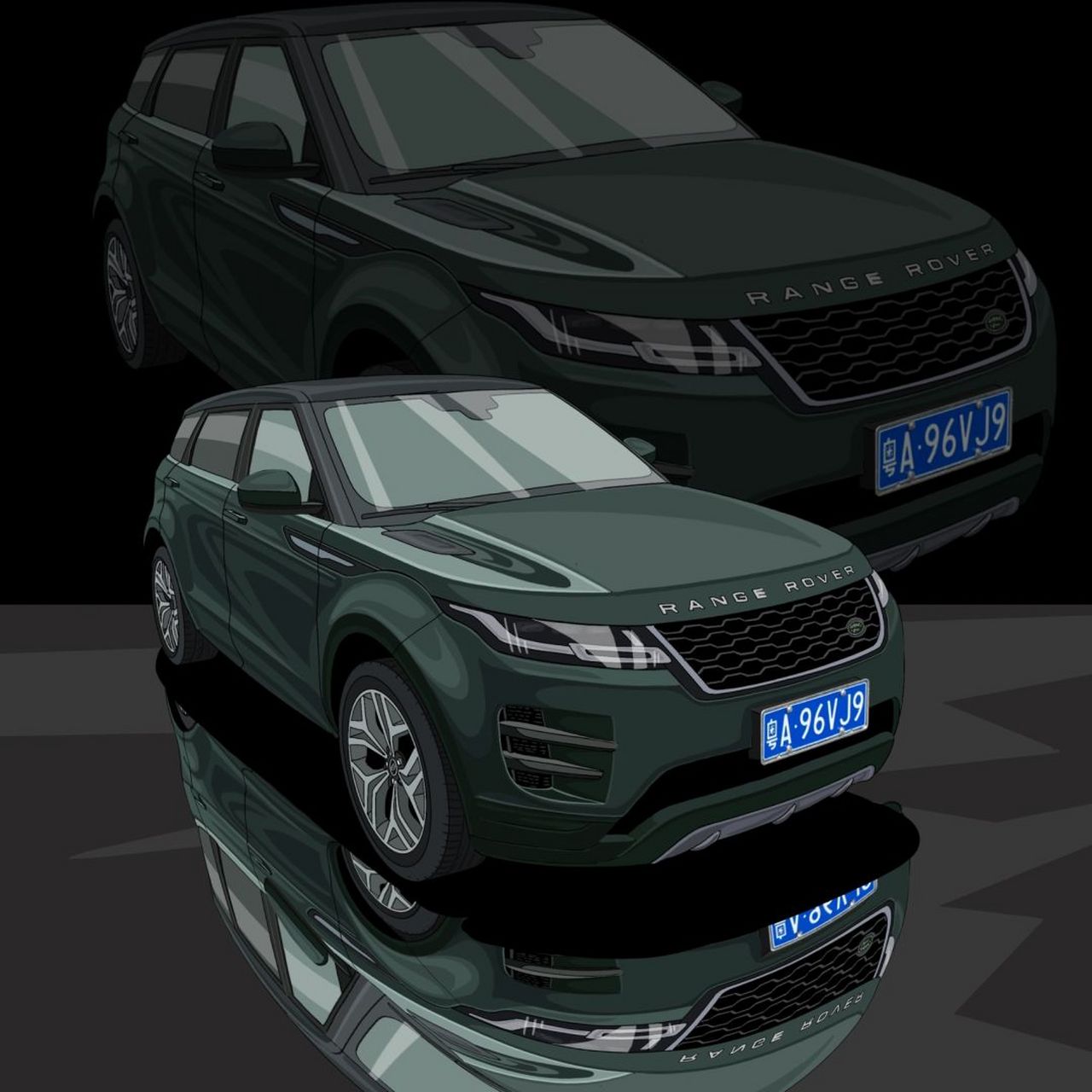 路虎手绘 #路虎# #路虎极光# #汽车插画# #壁纸# #头像