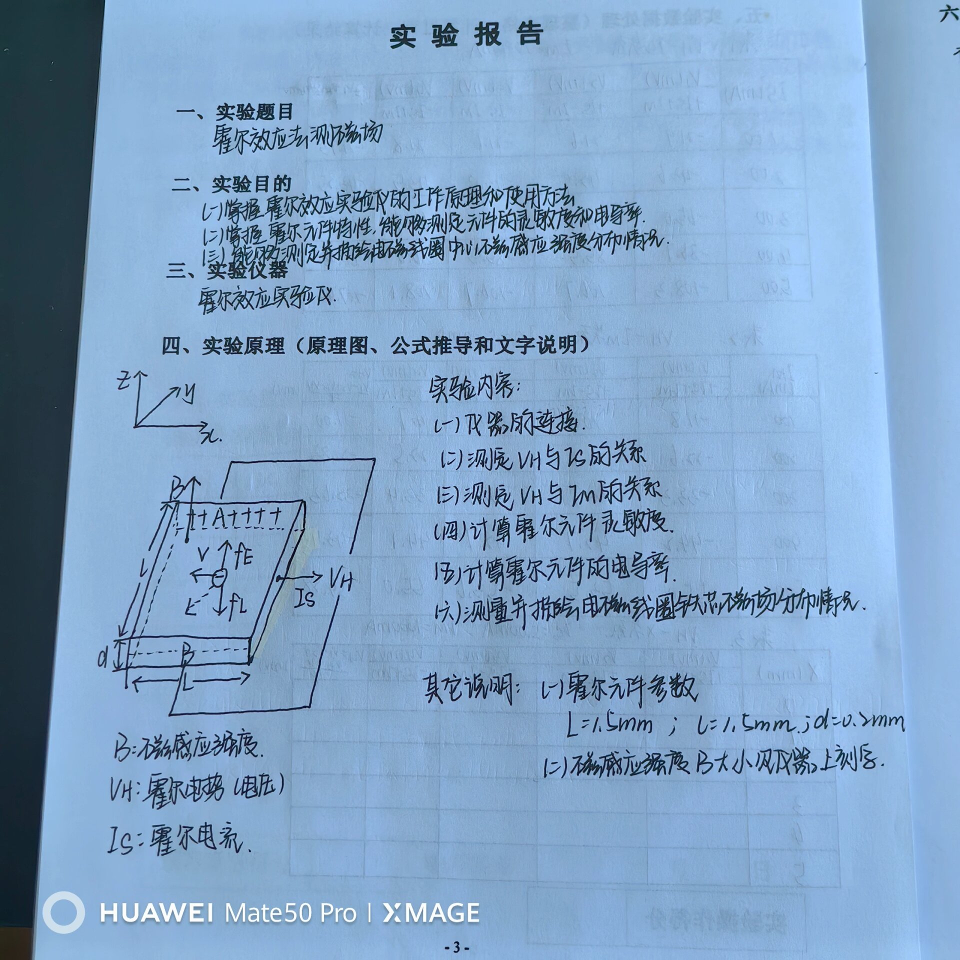 霍尔效应法测量磁场实验报告