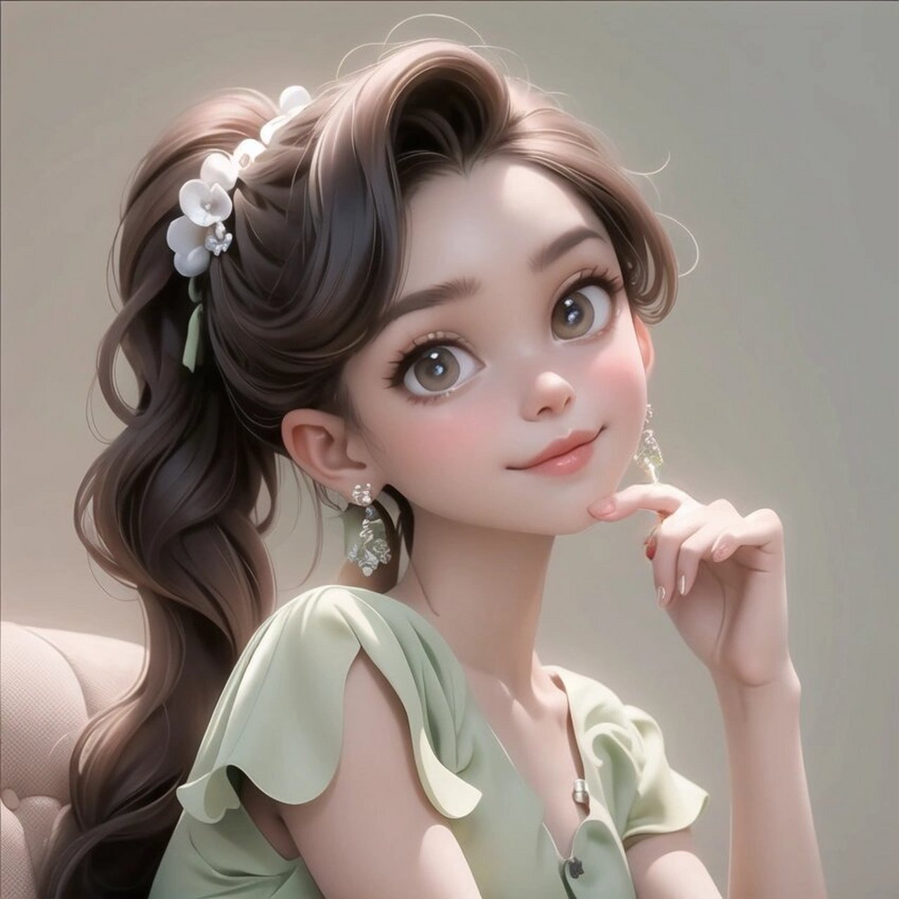 清新淡雅的绿色9591可爱又清新女生头像 夏天里的一抹绿 头像原创