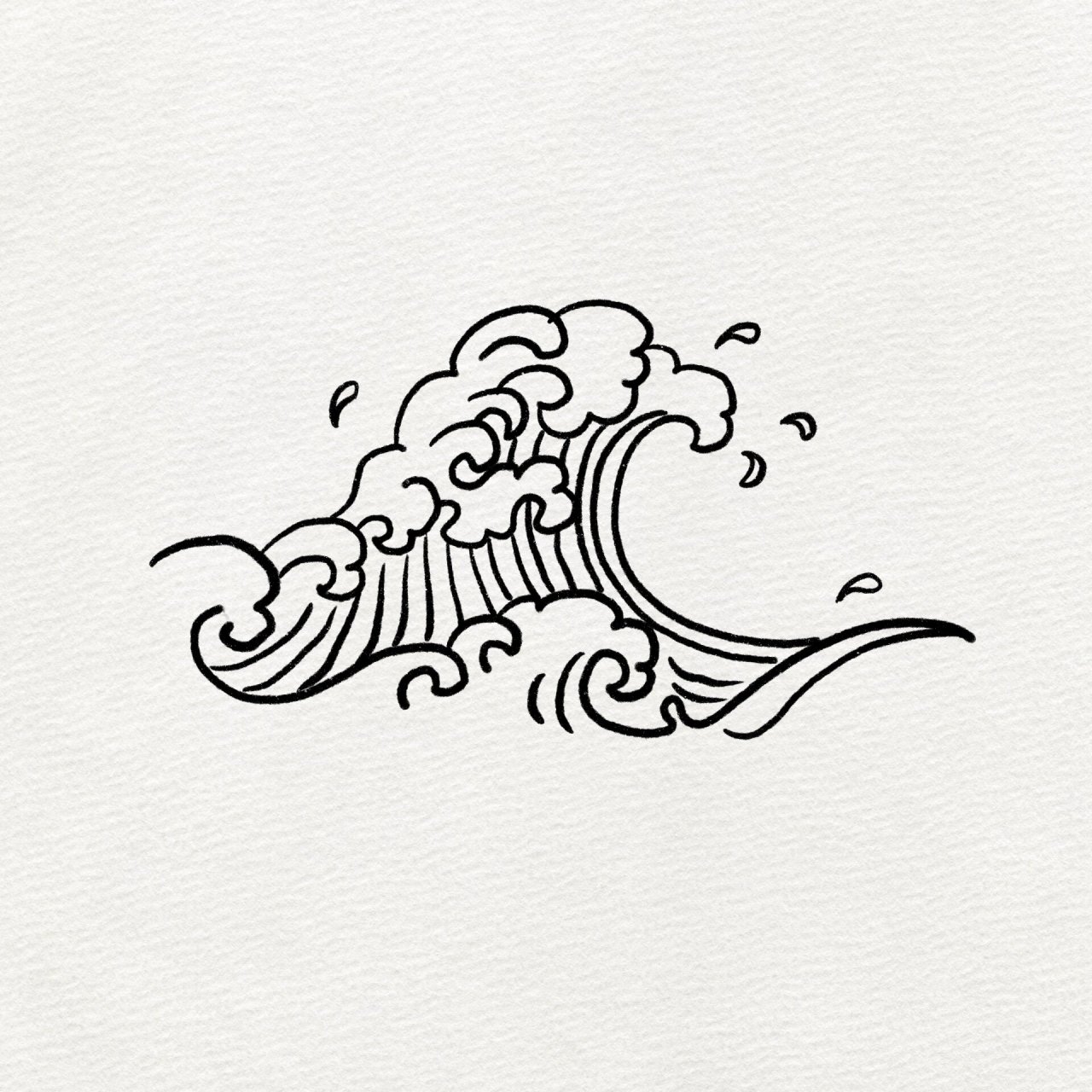 第七张简笔画海浪 太简单了吧,快去画出我们美丽的海洋,怀念以前的