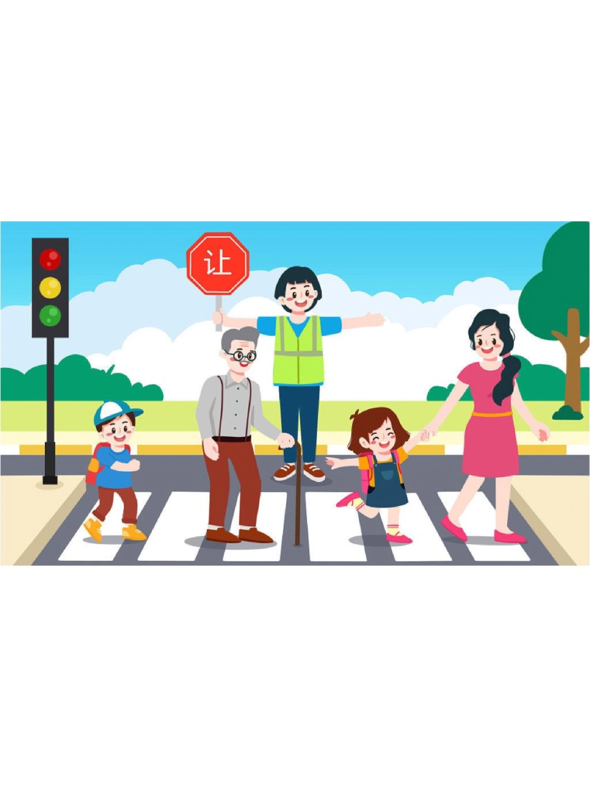 no.233477交通安全插画背景素材分享