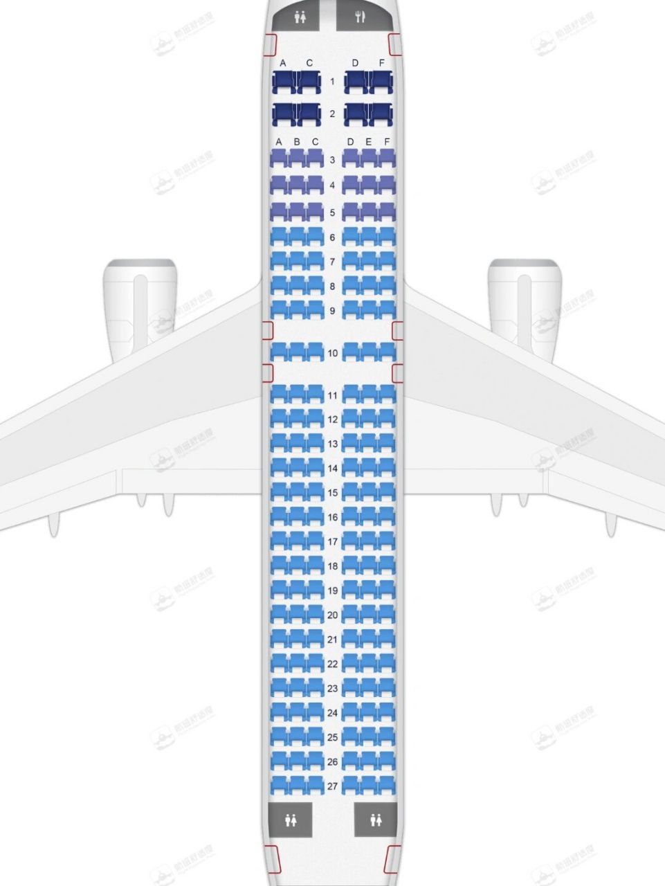 长龙空客320座位分布图图片