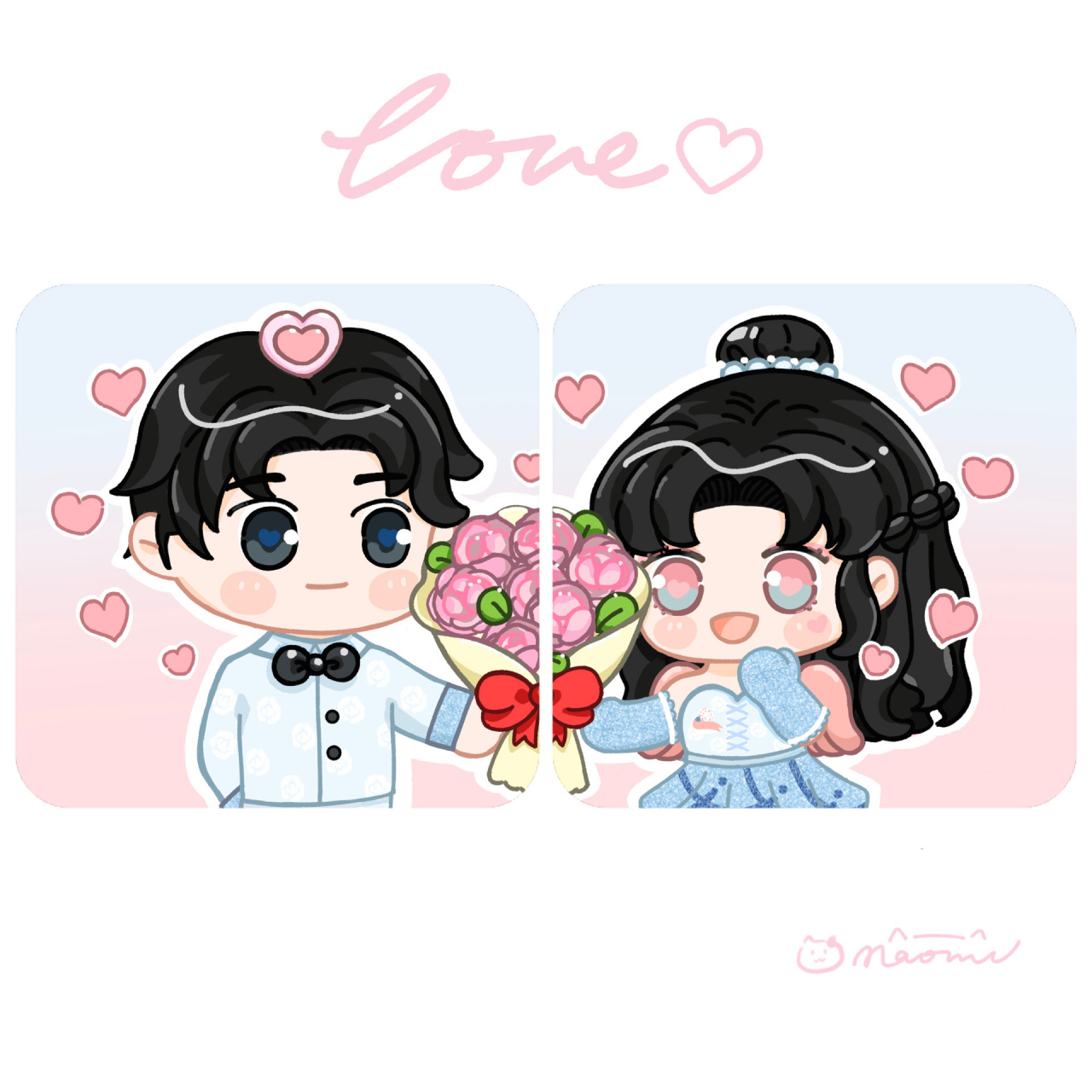 板绘蛋仔系列|情人节特供 糖心情侣情头 情人节来啦