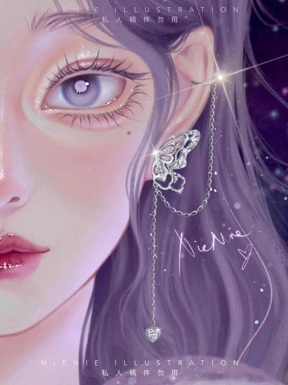 塔罗牌星球95女生头像|procreate手绘 一张塔罗少女的客稿 私稿勿用