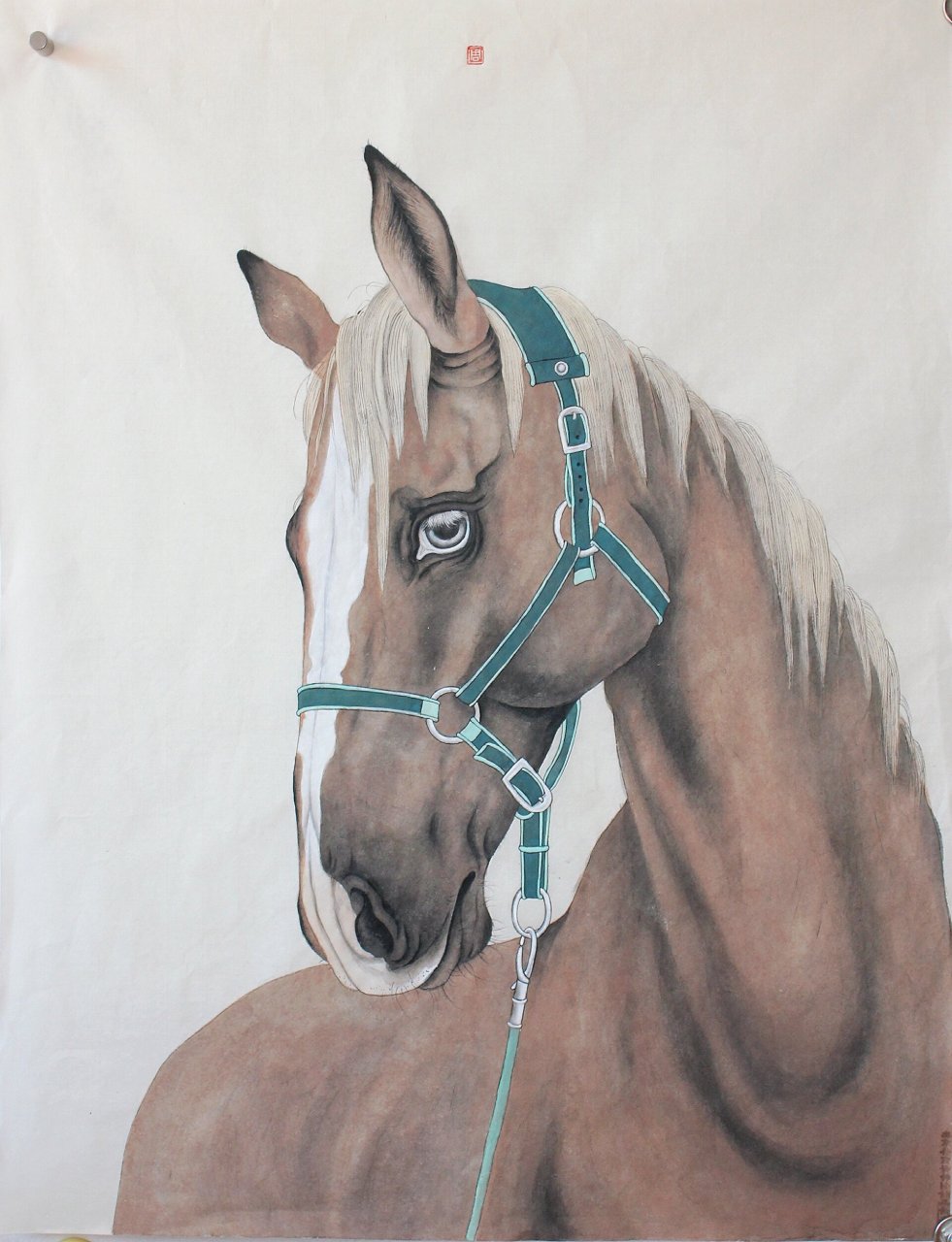 工笔画·马98 临摹@何东鸿 老师[赞同]致敬 #每秒都值得记录# #画画