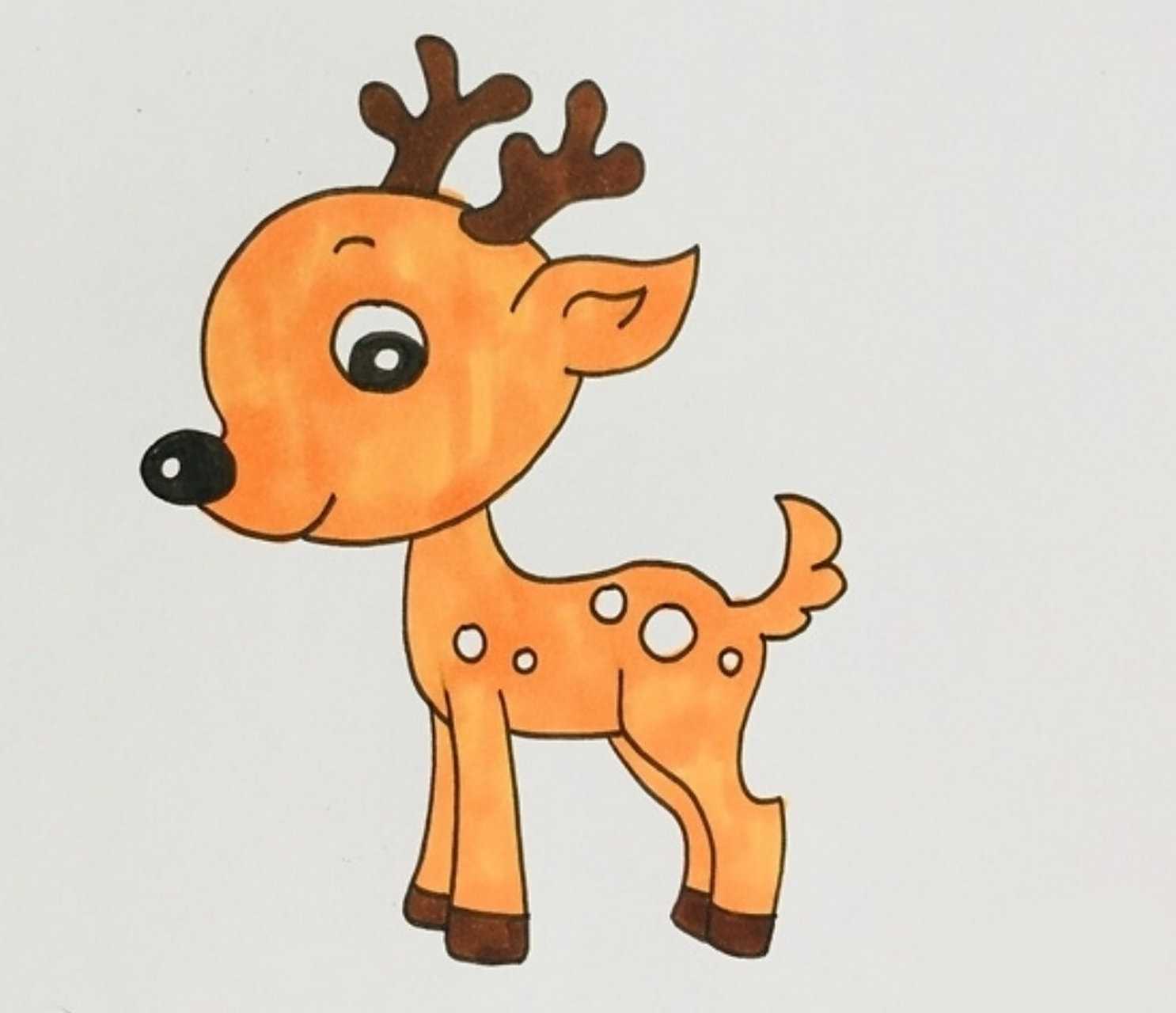 梅花鹿简笔画 头长小树两棵🌸 树上不能筑窝🍀 全身花儿朵朵🎈 