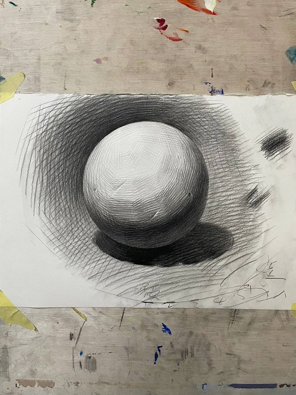 素描几何体圆步骤图