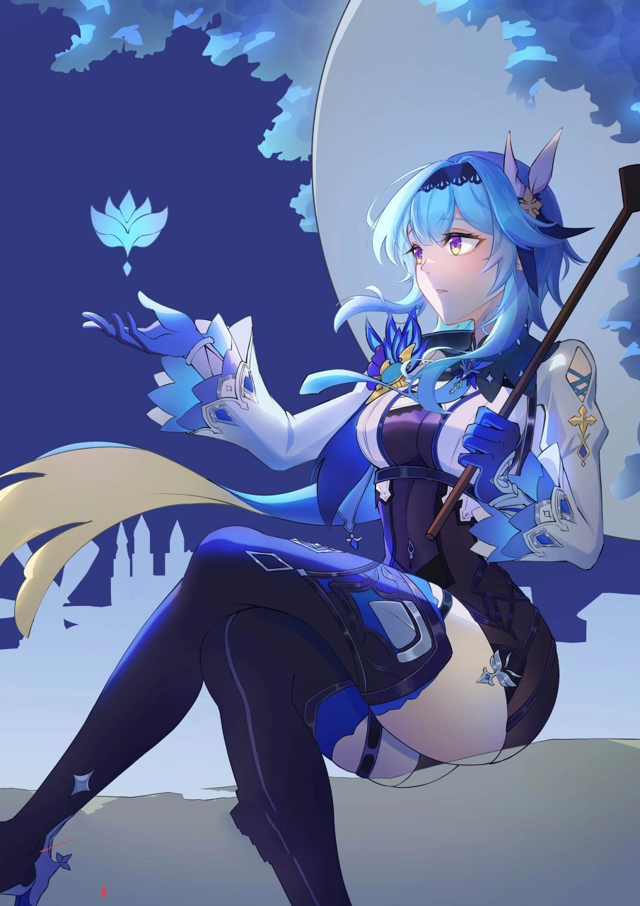 原神优菈 原神优菈板绘绘画过程