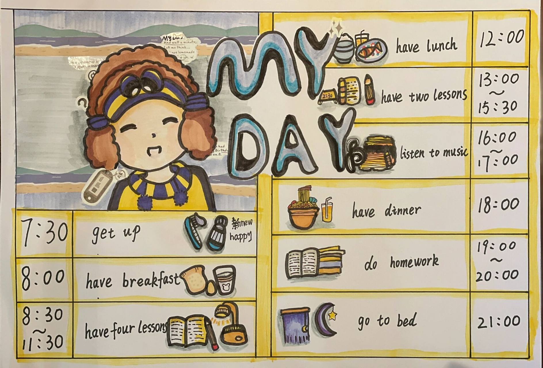 英语手抄报my day 新鲜出炉的英语手抄报,可临摹73,不可抄袭74