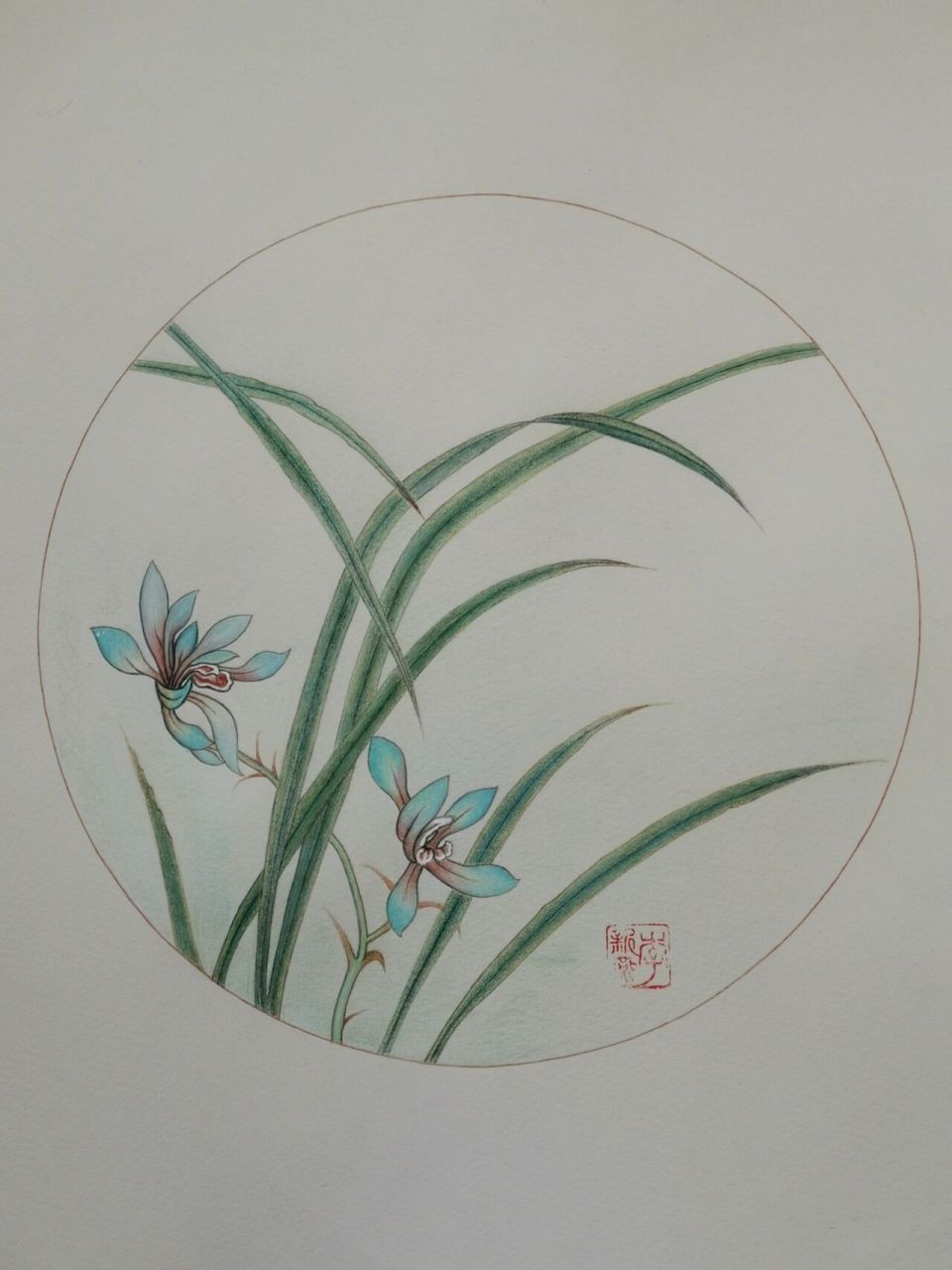彩铅画(52)兰花,临摹. 彩铅画练习