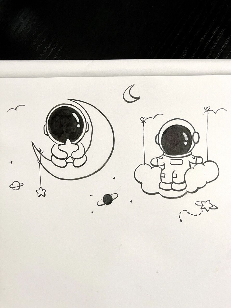宇航员背景图简笔画图片