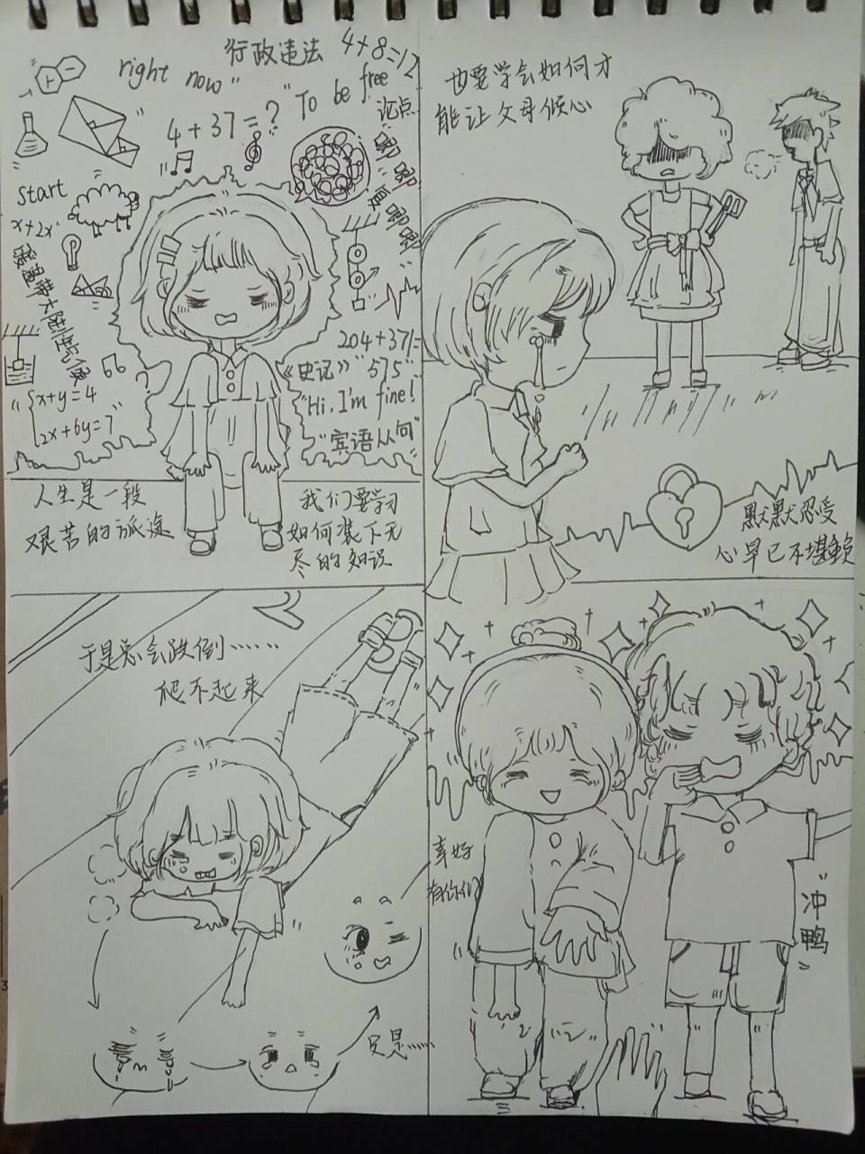 心理漫画 重新再发一遍心理小漫画 手绘 借鉴