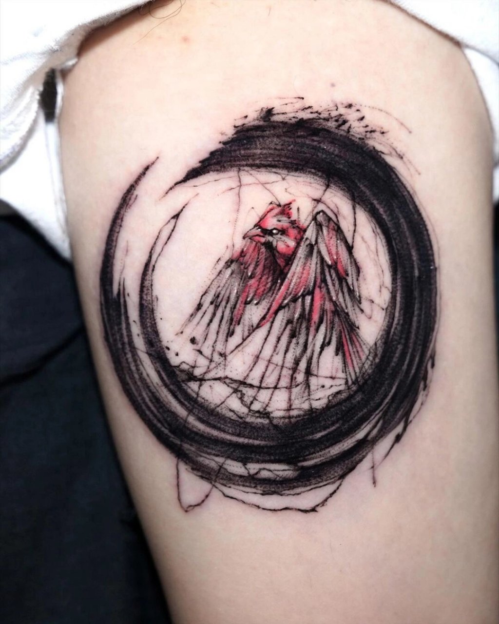 9个6015速写翅膀纹身6015简单的随性 速写风翅膀纹身 艺术感