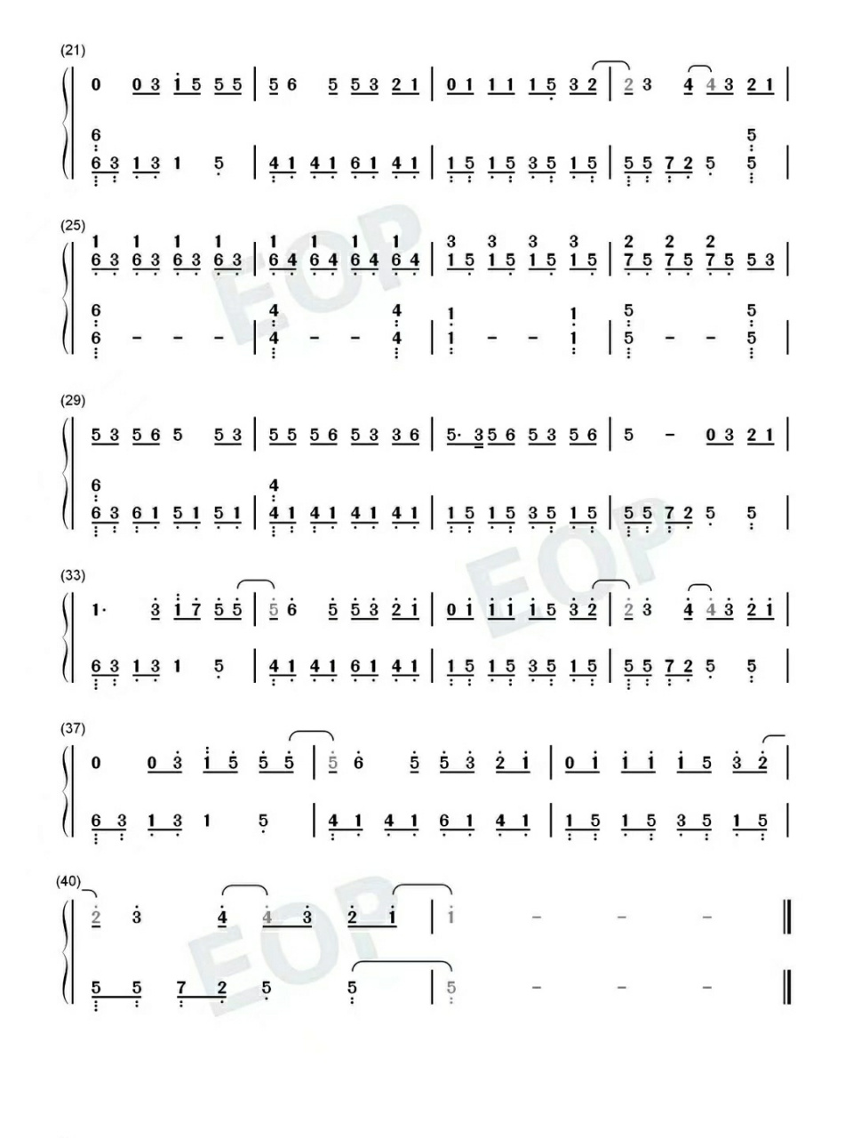 春娇与志明钢琴简谱 春娇与志明钢琴双手简谱