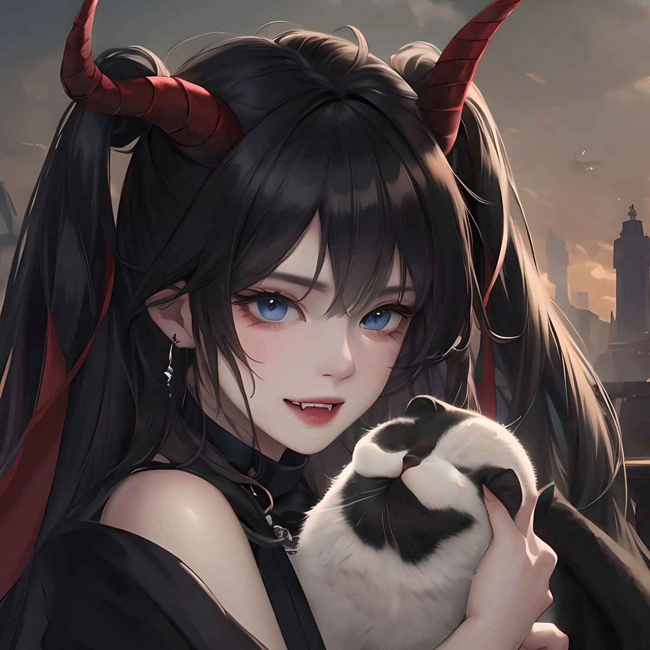 恶魔吸血鬼女生头像可爱少女动漫 画废的了,喜欢的可以拿去,自截图