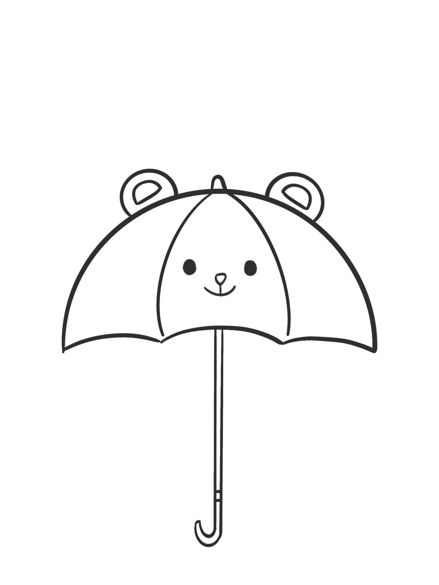 简笔画教程分享 小雨伞