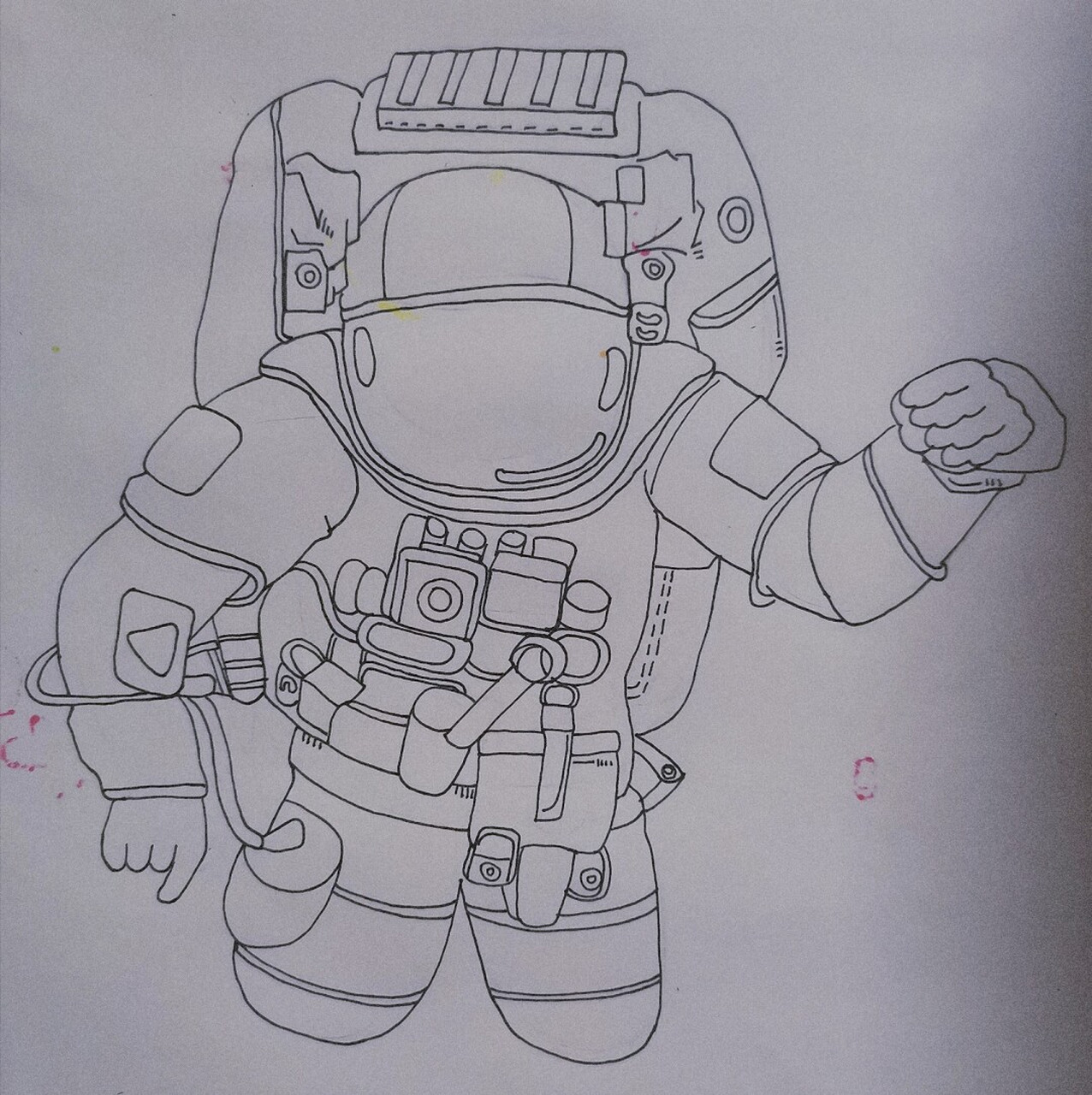 画得也不是很像/宇航员的图片看水印 画着画着就丑了? #画个简笔画