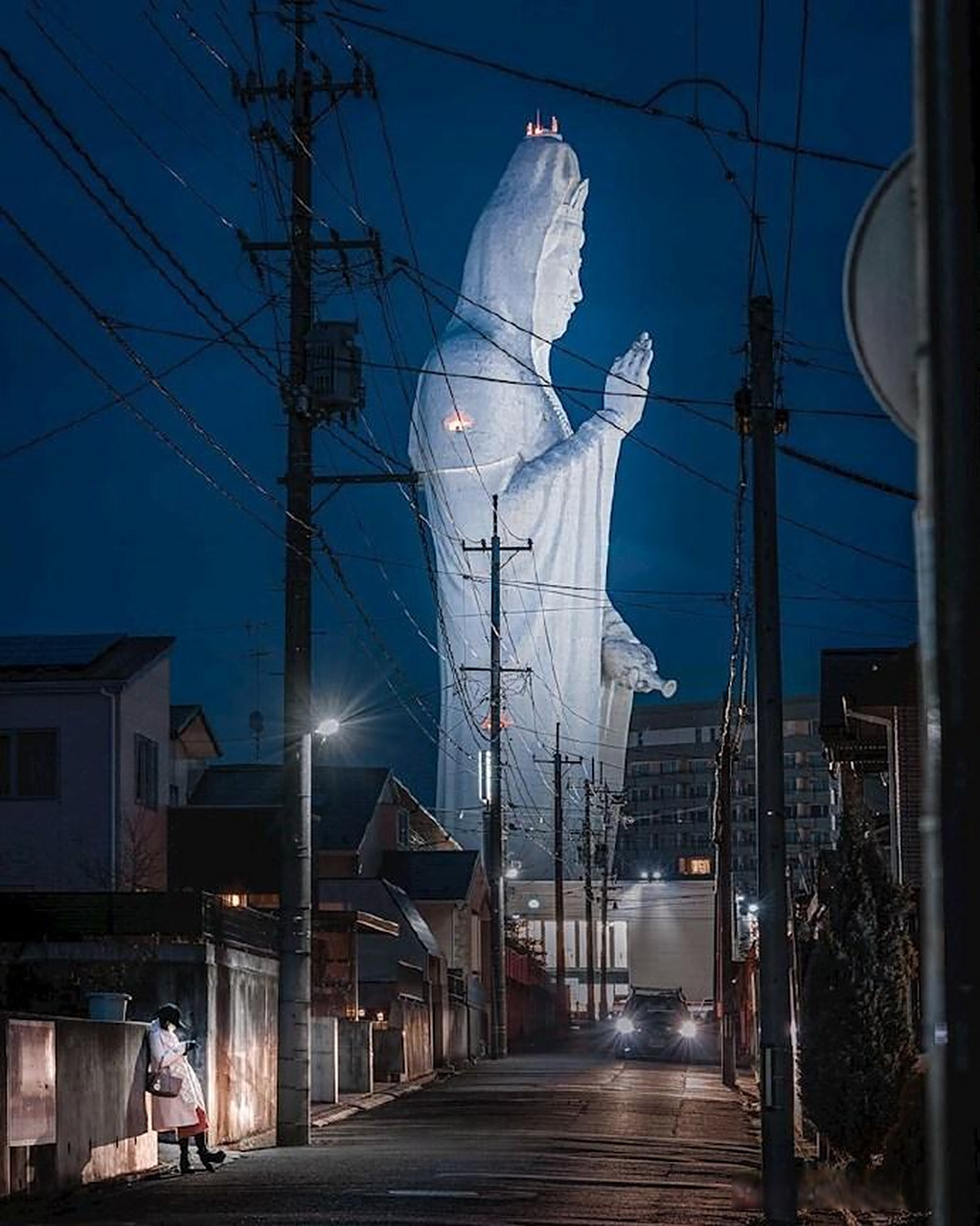 在日本的宫城县仙台市,有一尊巨大的观音像,俗称仙台大观音.