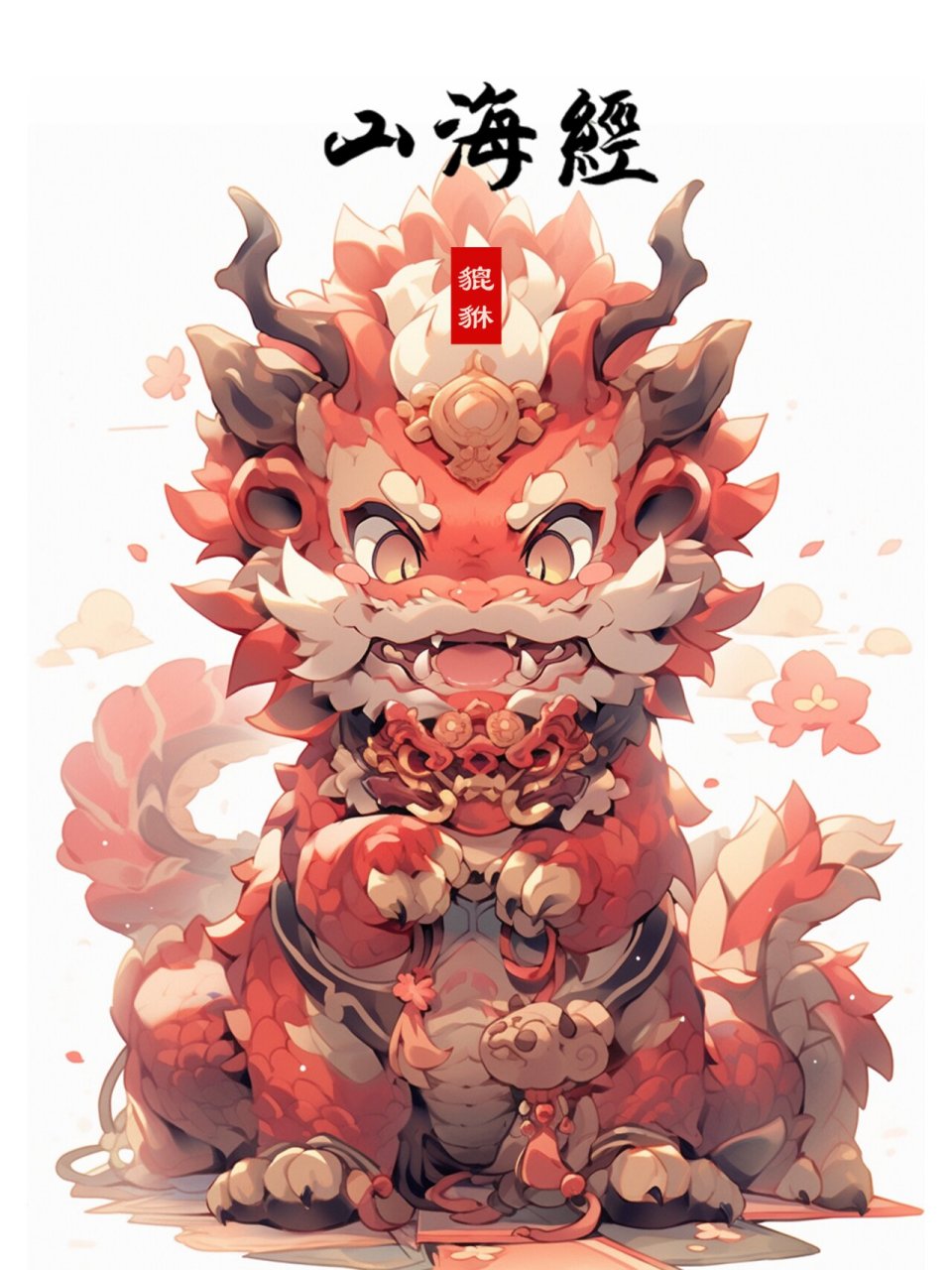 山海经异兽-貔貅-卡通版 为中国传说的一种瑞兽.