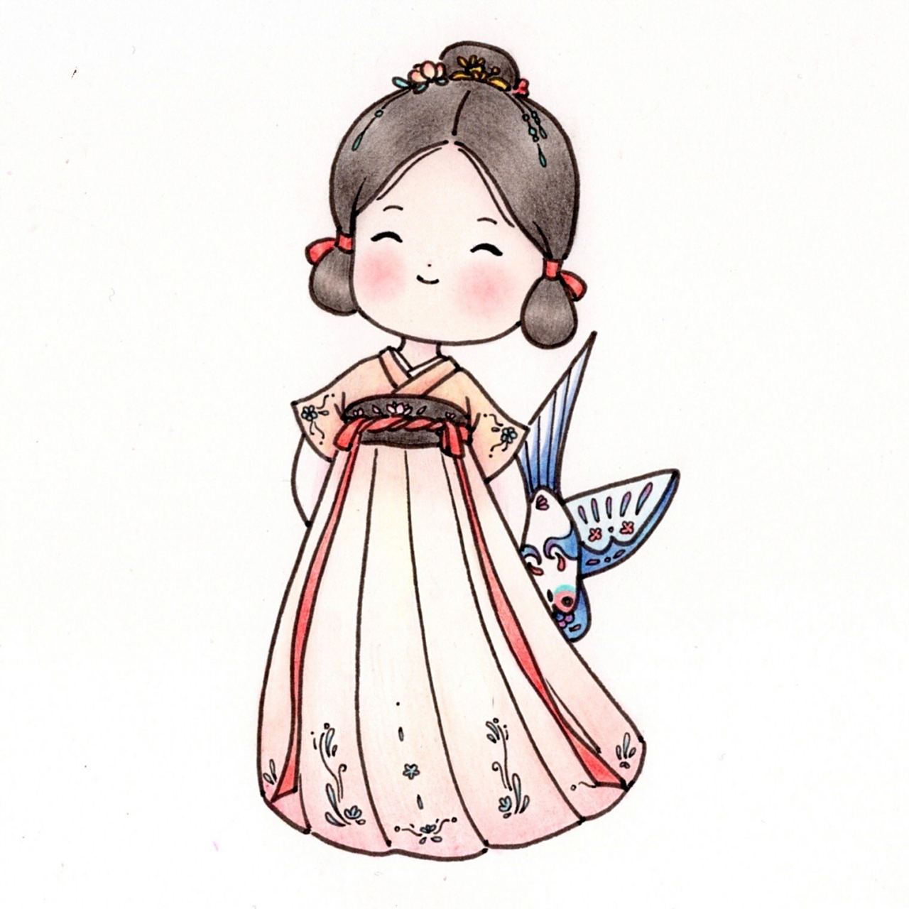 古风小人合集|简笔画|"幸得君心似我心" 又可以凑一波儿九图了,赶紧