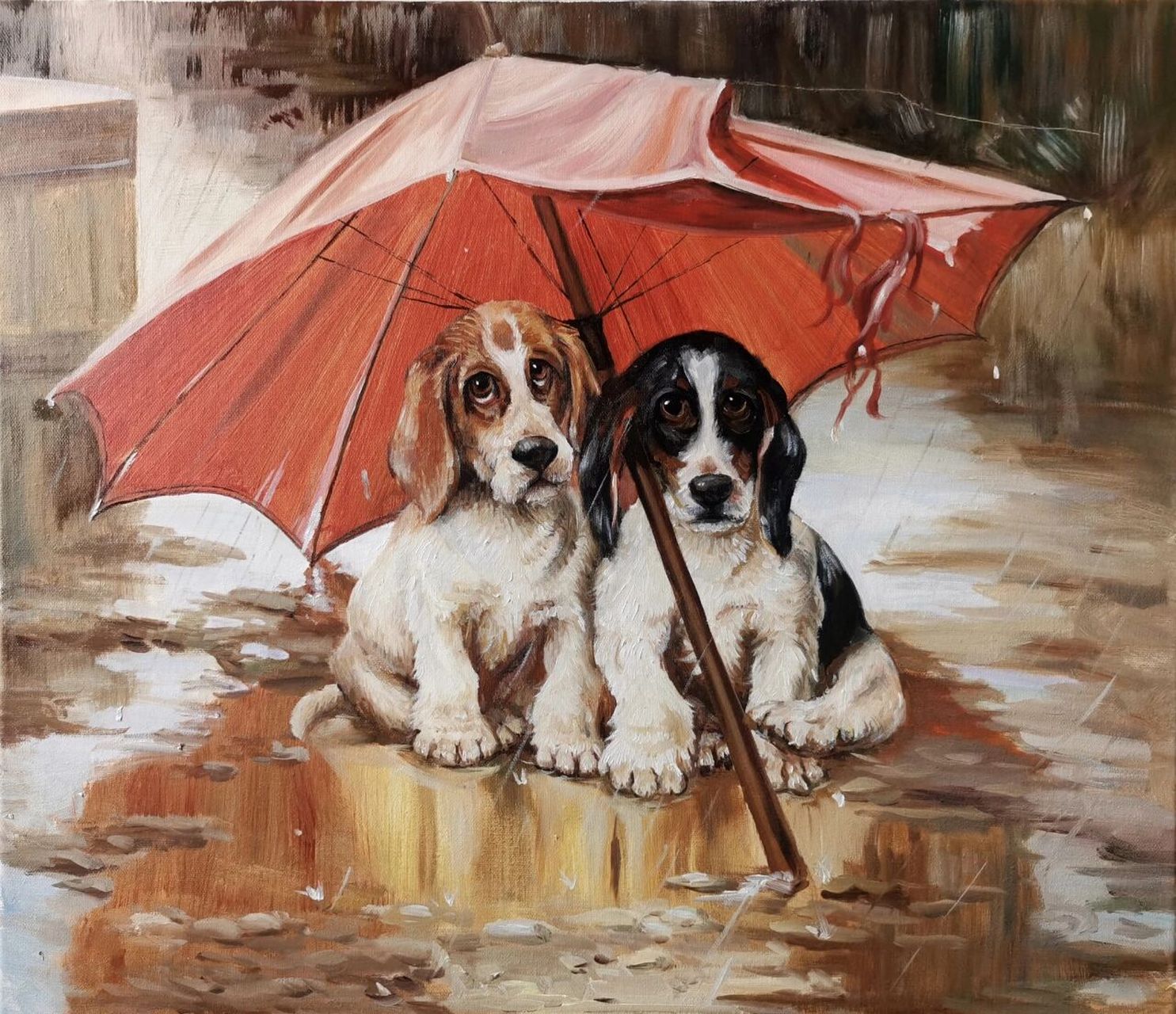 家居装饰||世界名画《狗狗》油画临摹 步骤 临摹喜欢的油画一