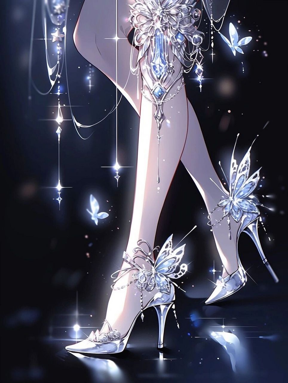 大长腿79梦中情鞋 绝美腿饰 绝美高跟鞋,蝴蝶妖精女王的高定穿搭