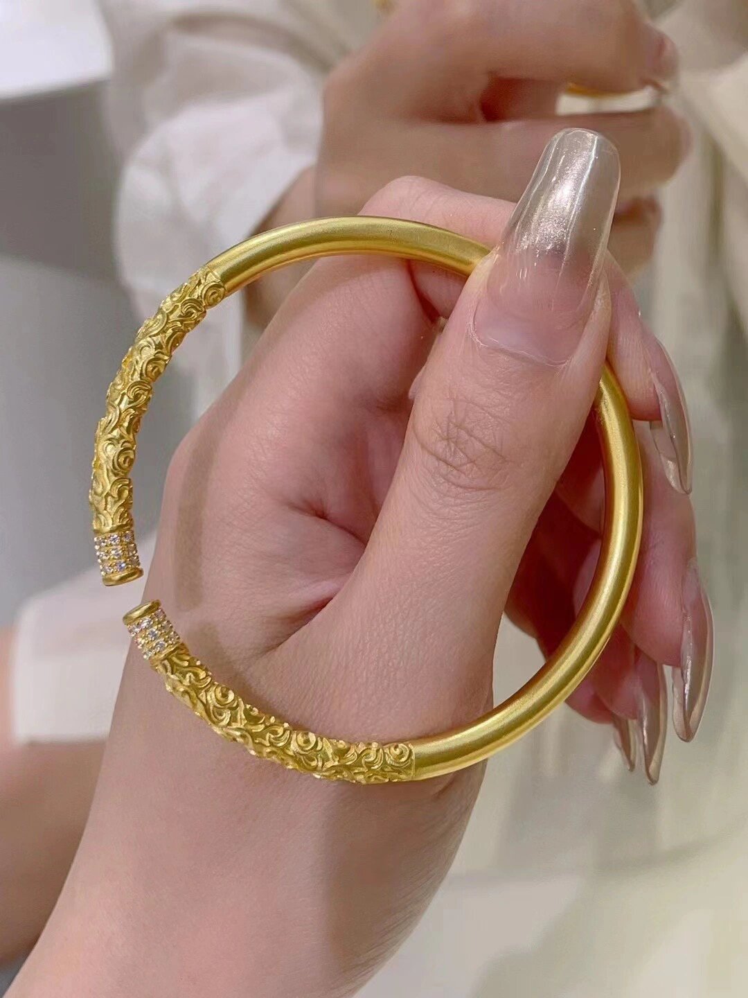 新品古法点钻金箍棒祥云手镯97 新品古法点钻金箍棒祥云手镯97