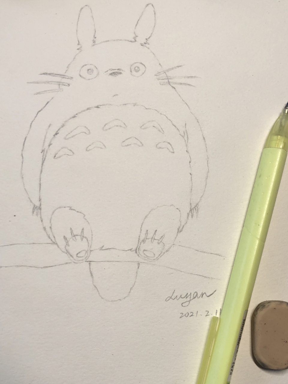 龙猫儿童画简笔画图片