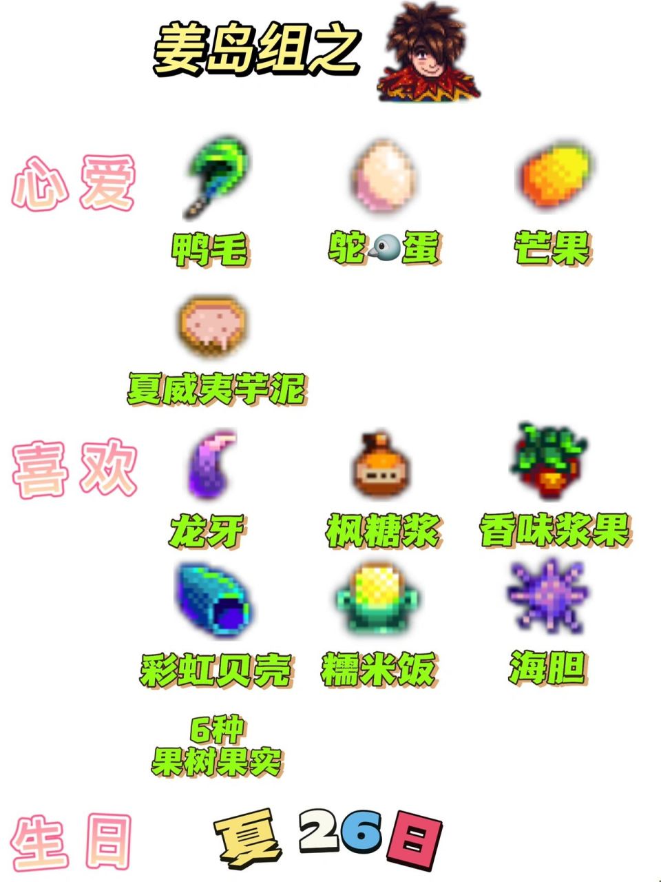 星露谷物语 人物喜好攻略 下篇👏👏👏 玛尼 	 和镇长的关系非同