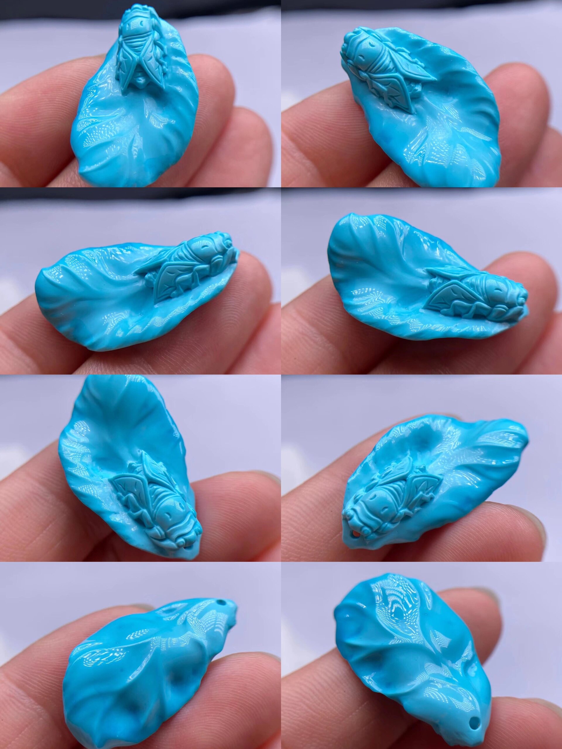 高瓷蓝绿松石一夜成名吊坠,玩赏干净无暇 今儿推荐一款原矿高瓷蓝绿