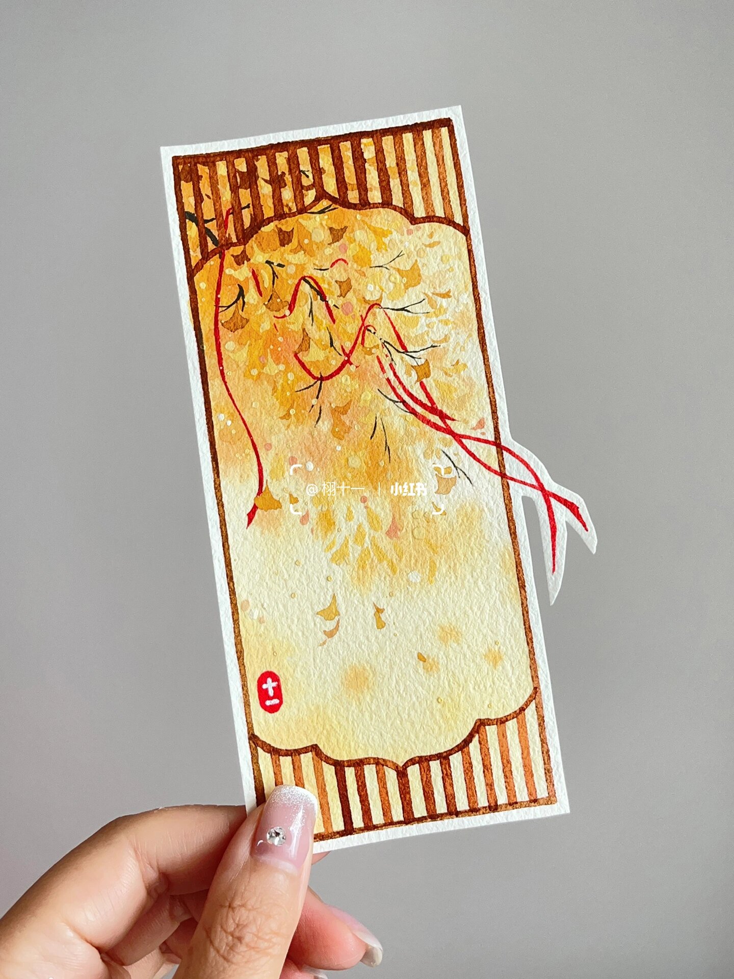 超仙的古风水彩书签 全部灵感来自(有课) 水彩年课 国风小物作业.