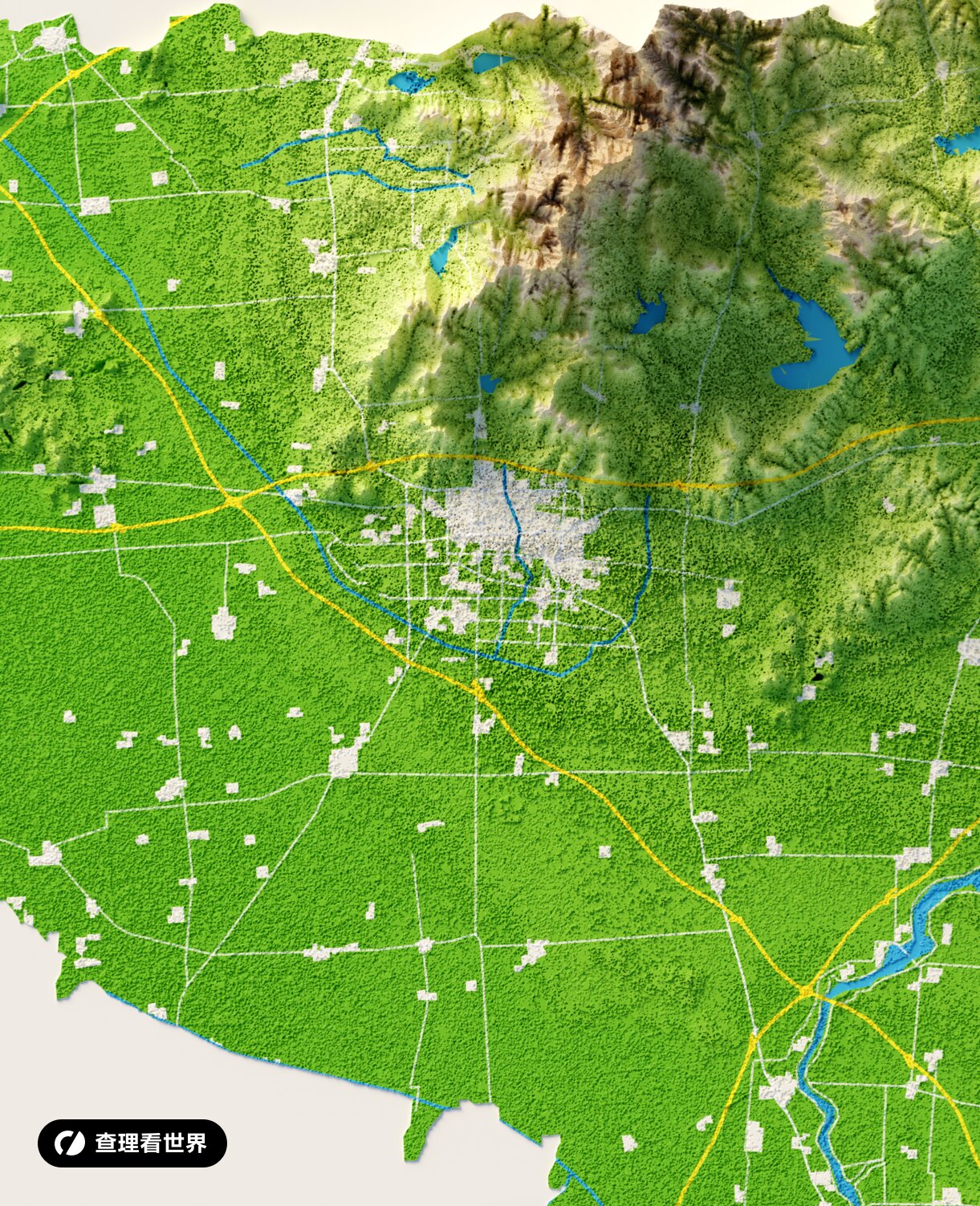 青岛市高清3d地形地图