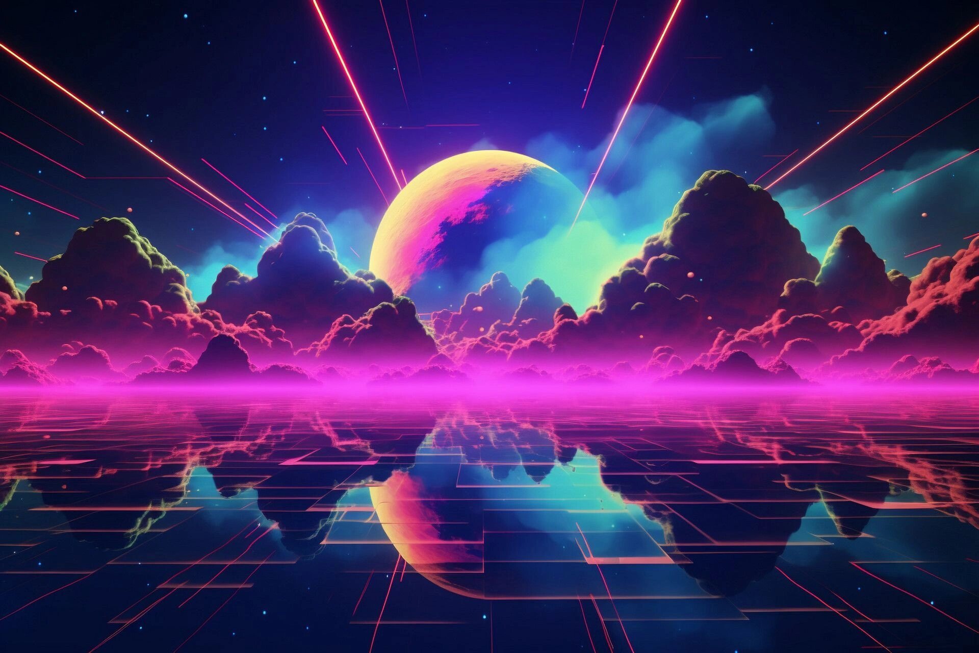 创意背景‖蒸汽波赛博朋克设计风格创意图①  如果你