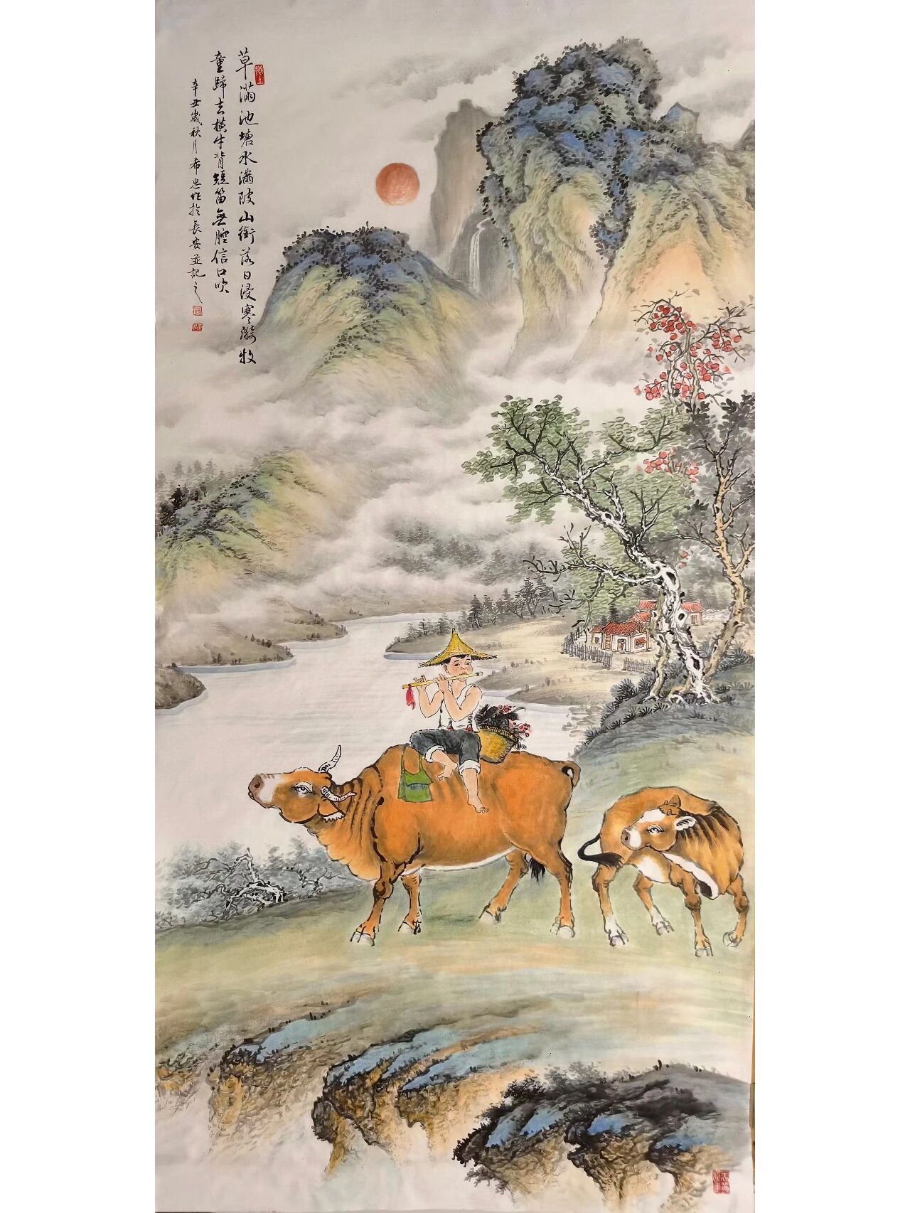 有牧童遥指杏花村等等,诗画相合,雅俗共赏
