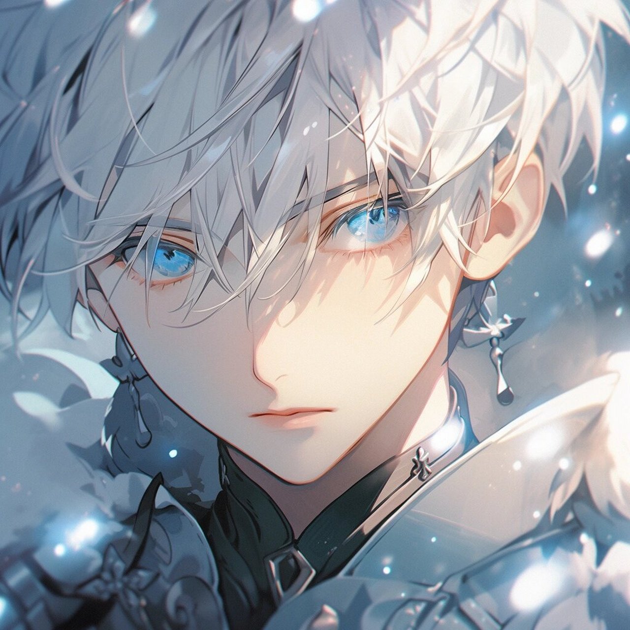 白色系 | 动漫男生头像壁纸插画素材