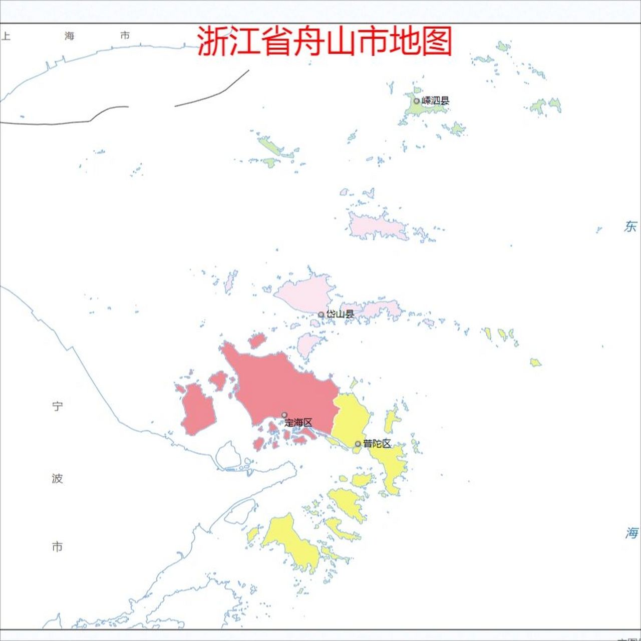 舟山市政区图图片