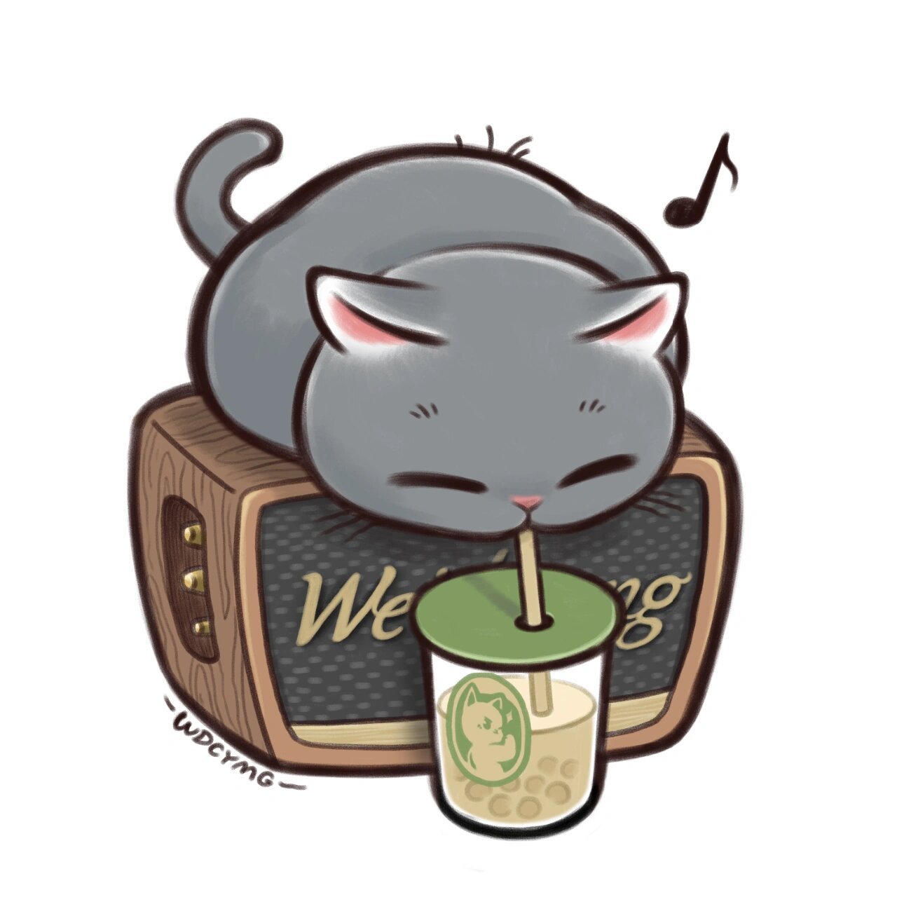 偷喝奶茶的猫咪 原创头像 不知道你们家的猫咪偷喝过饮料没有~反正我