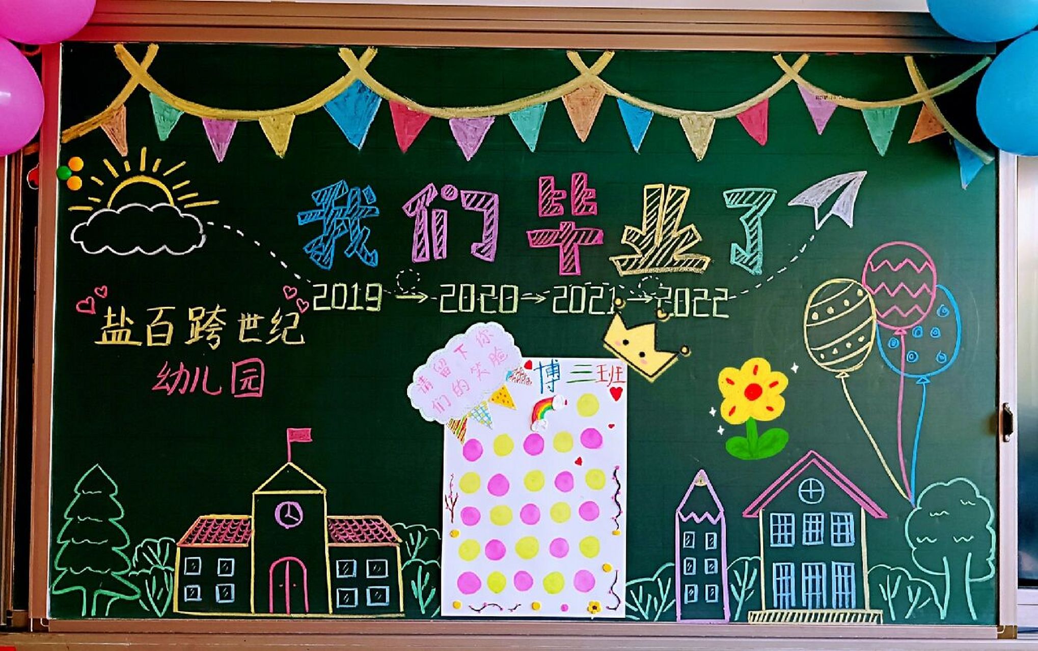 幼儿园毕业黑板报