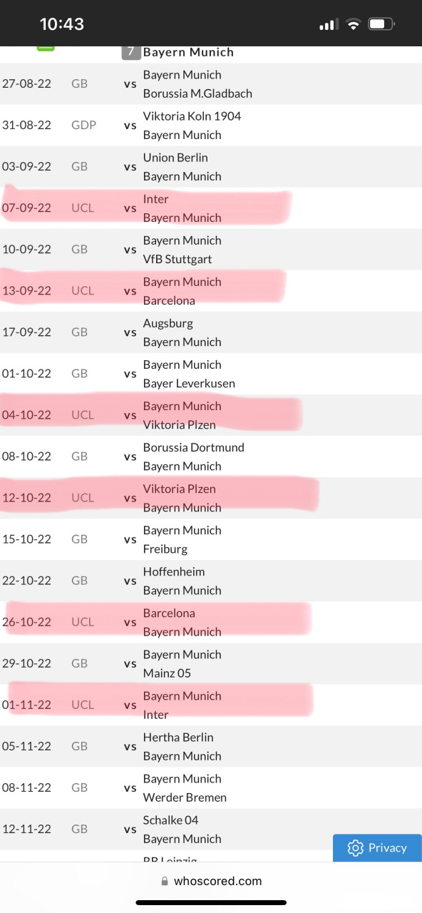 【拜仁赛程】 刺激啊,两个月内打六场欧冠