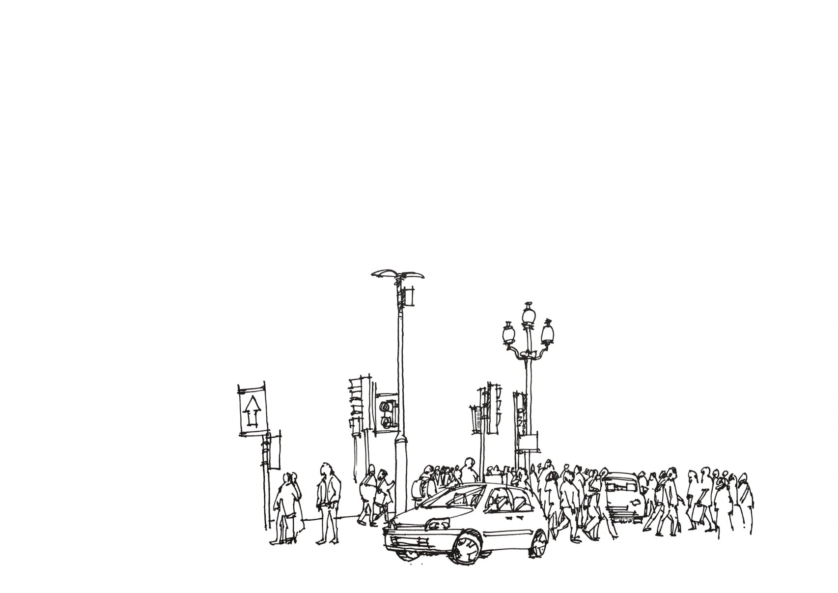 【附步骤图】速写·欧洲街景