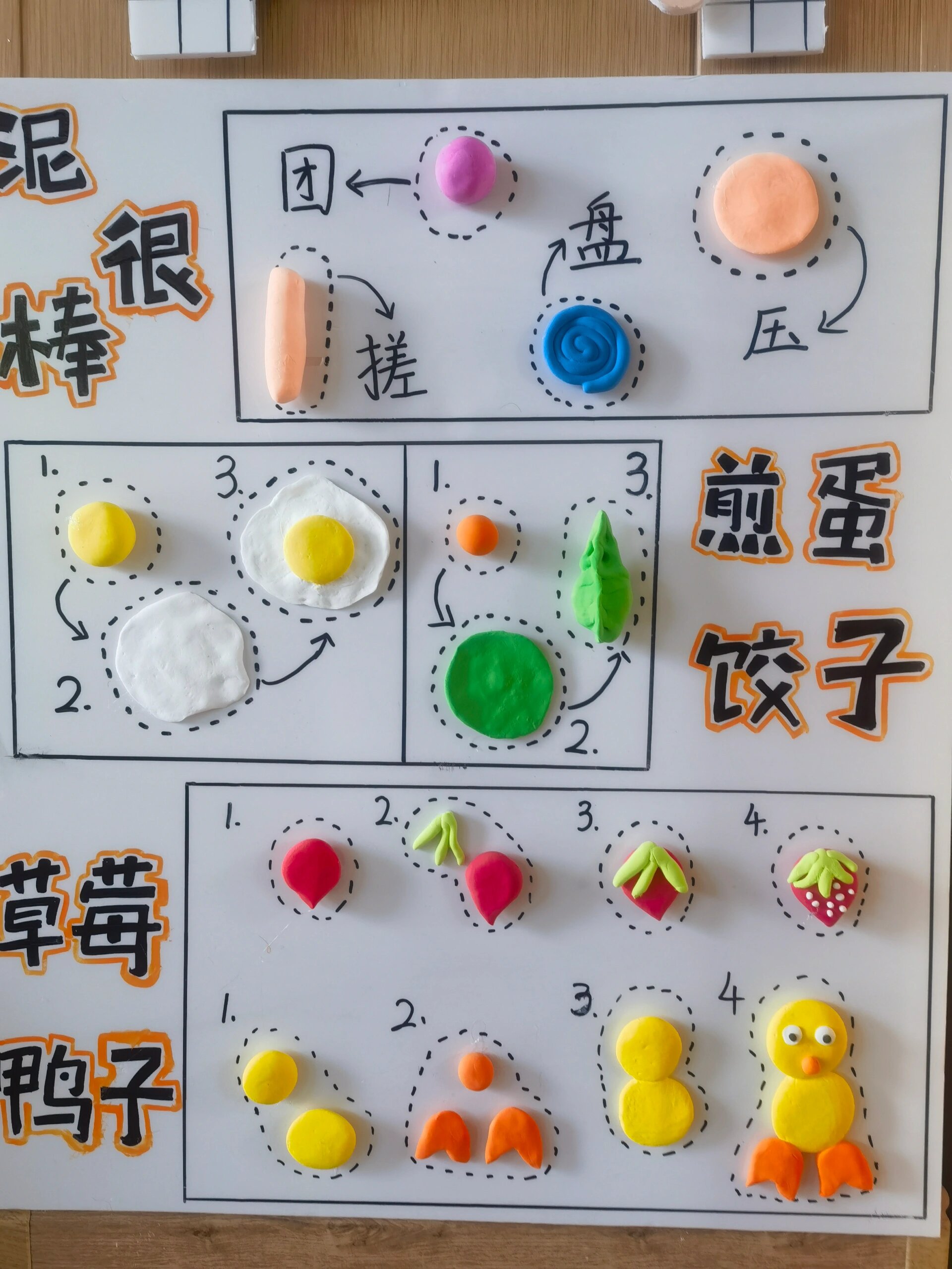 美工区区域彩泥步骤图