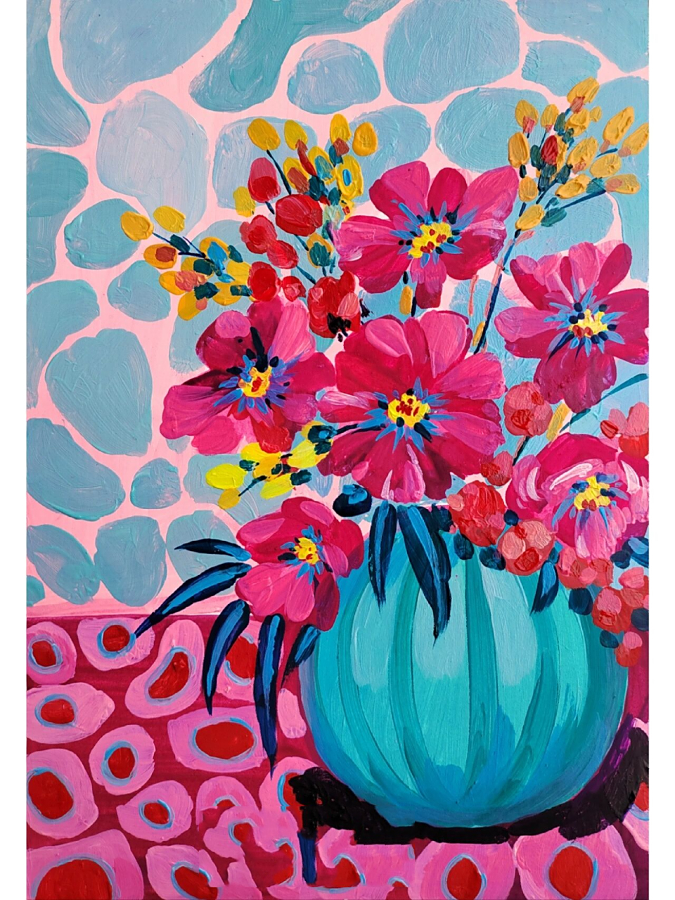 水粉花卉装饰画附步骤图 画花是一种享受