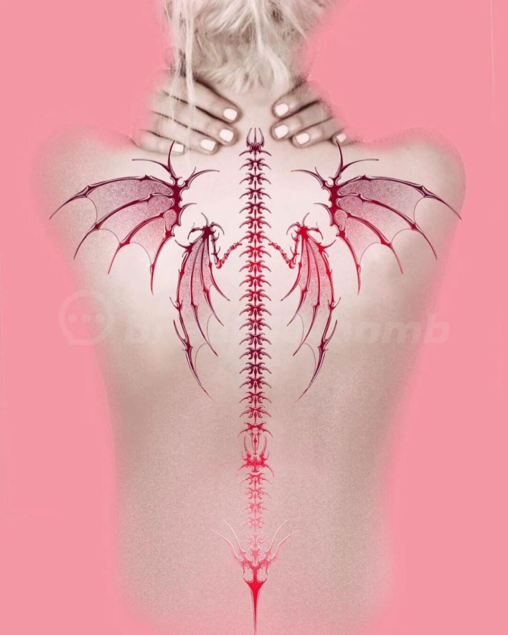 女生后背翅膀纹身|后背纹身 适合新皮肤的女生后背纹身,超级好看90