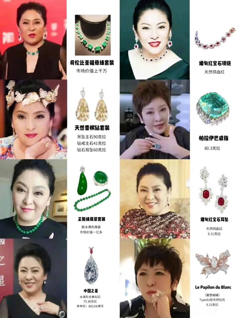 来看看向太的珠宝,假的我都不敢买这么大颗,这只是其中一部分,郭碧婷