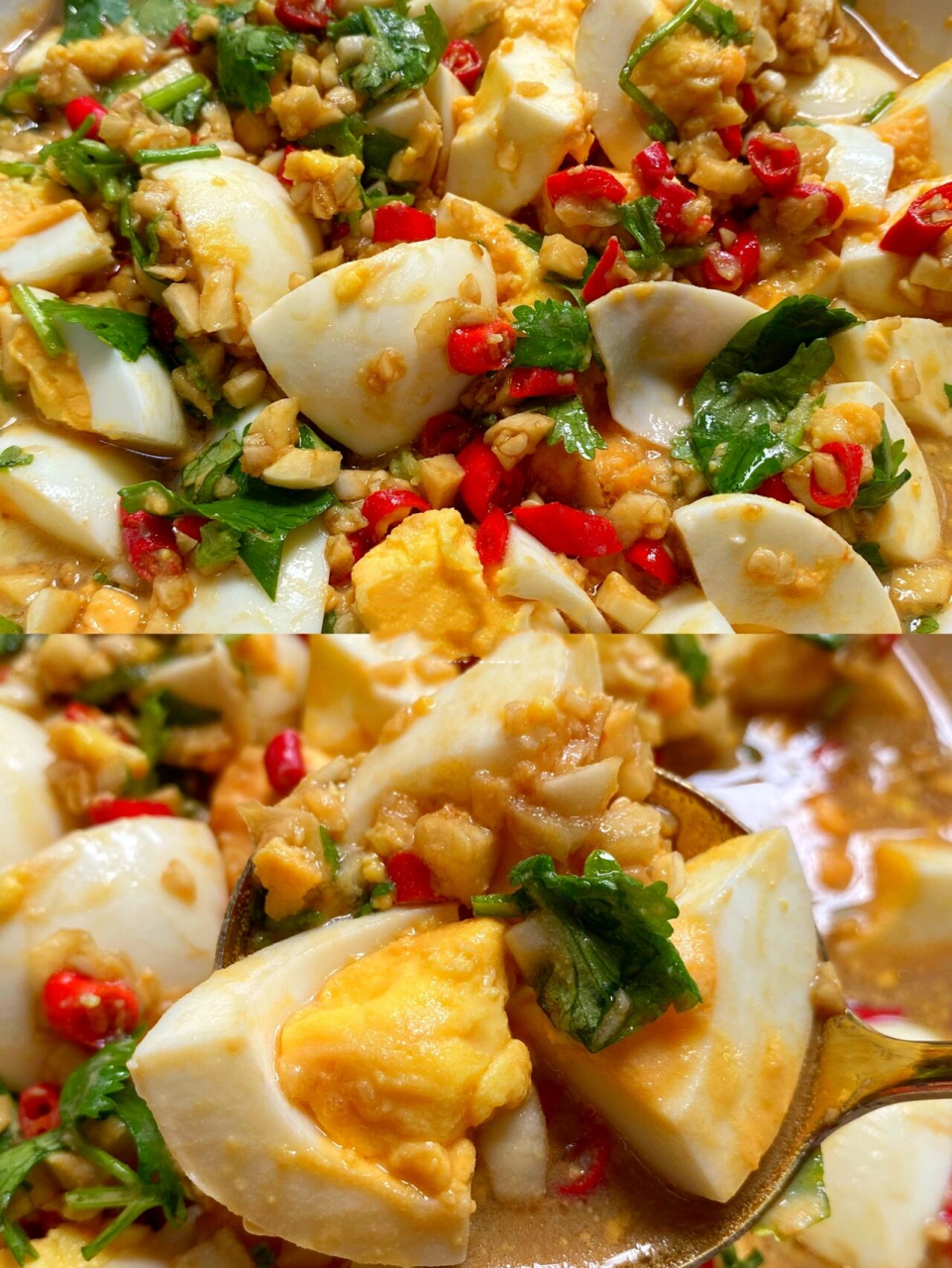 9215好吃简单的蒜泥拌鸡蛋,零失败好吃点哭 78食材 鸡蛋,香菜