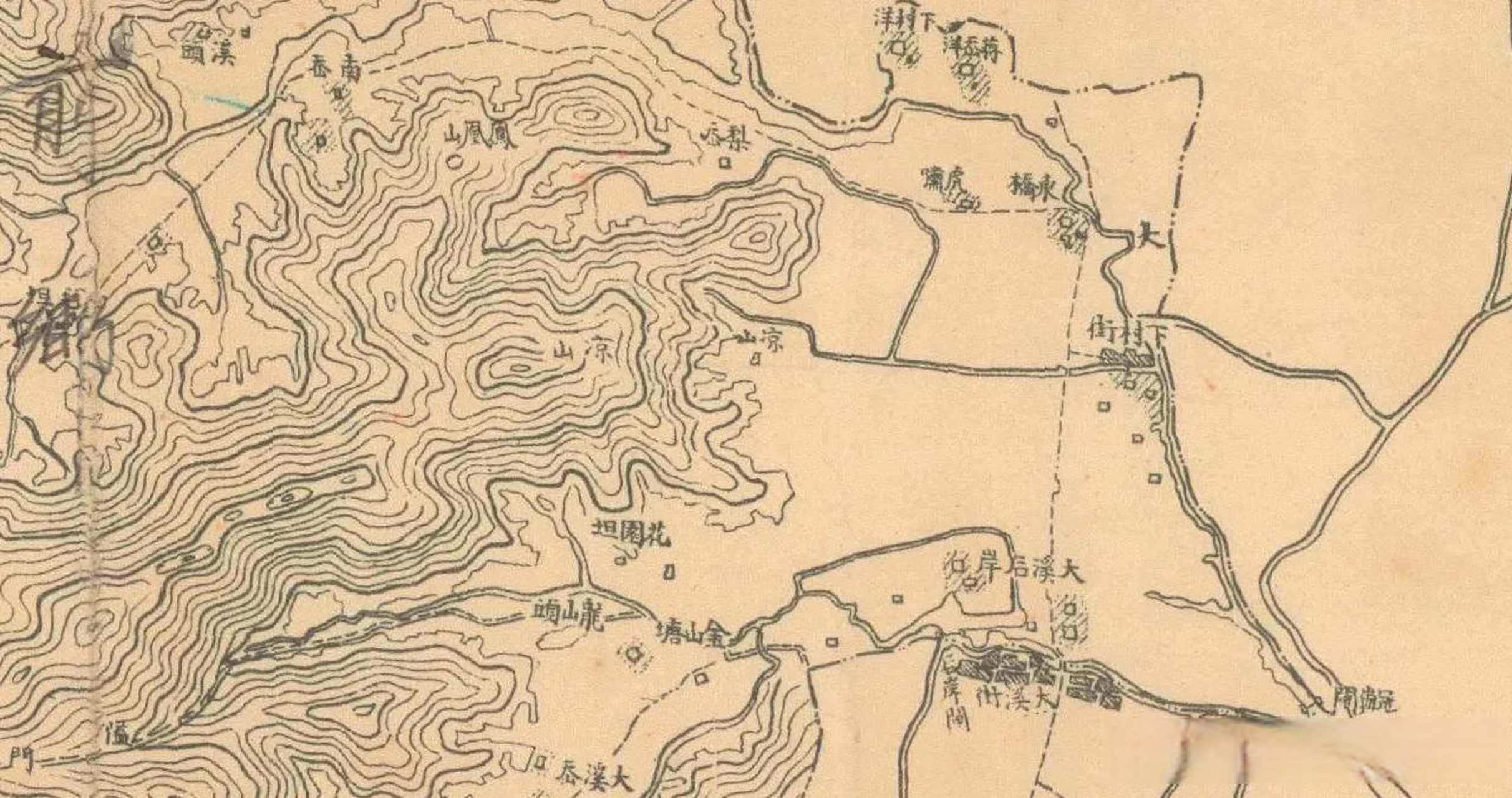1935年黄岩地图上清晰显示了当时的县界,我们看到当时在和温岭交界的